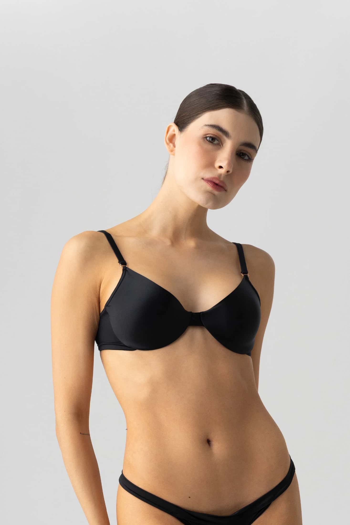 BRASIER ELLIPSE CON ARO INVISIBLE GLOWY & SILKY NEGRO