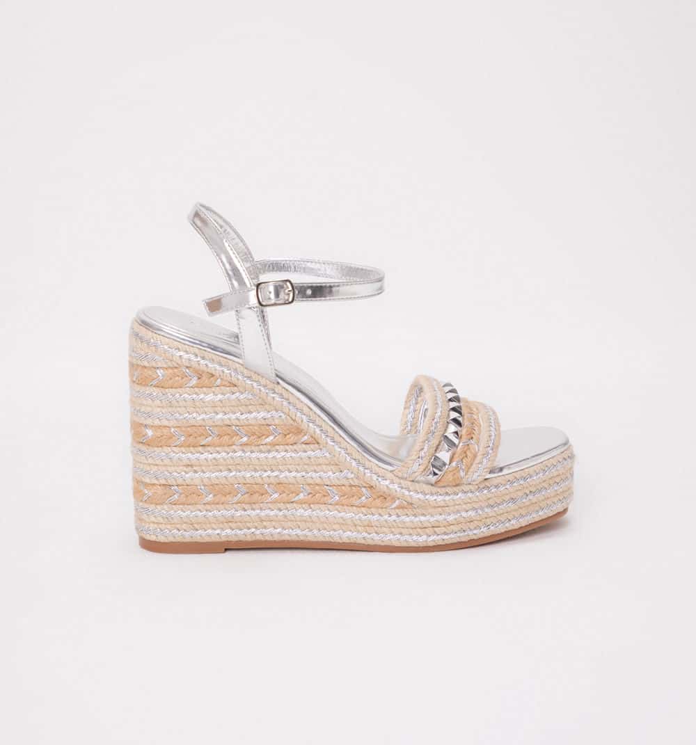 Sandalia plataforma combinacion material
