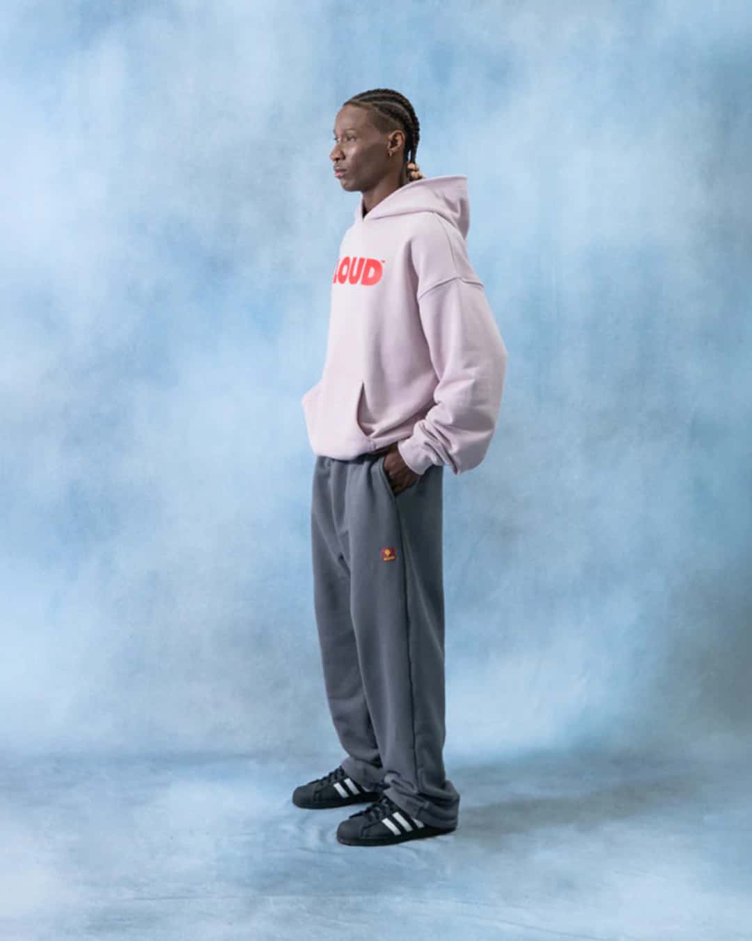 HOODIE BLOCK ROJO SOBRE ROSA BOXY FIT - miniatura 3