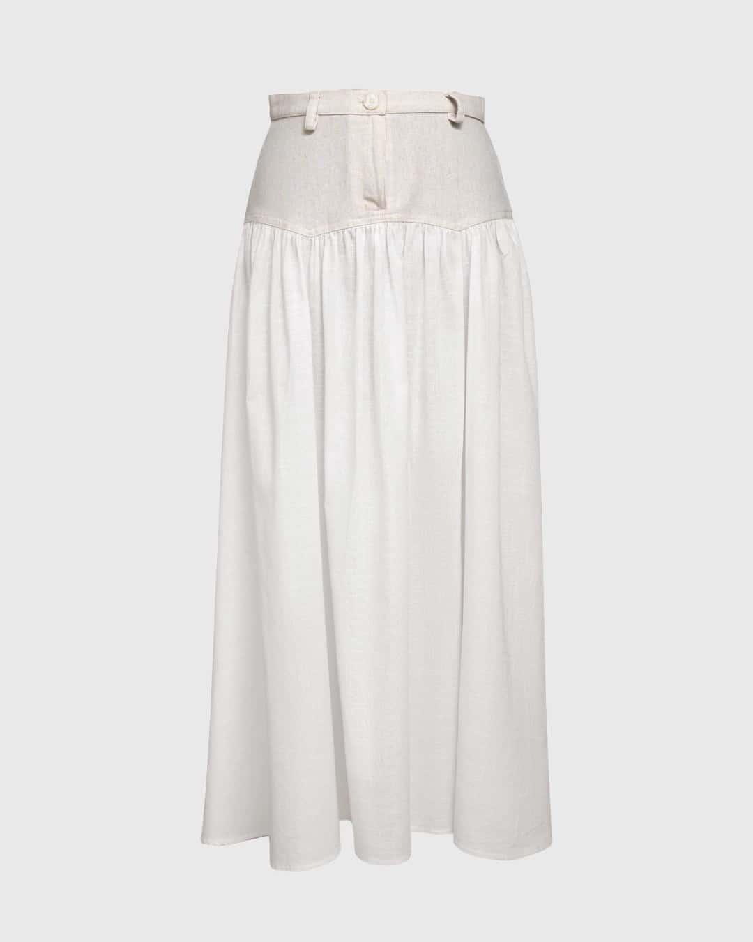 SAND STRIPE SKIRT (IVORY)