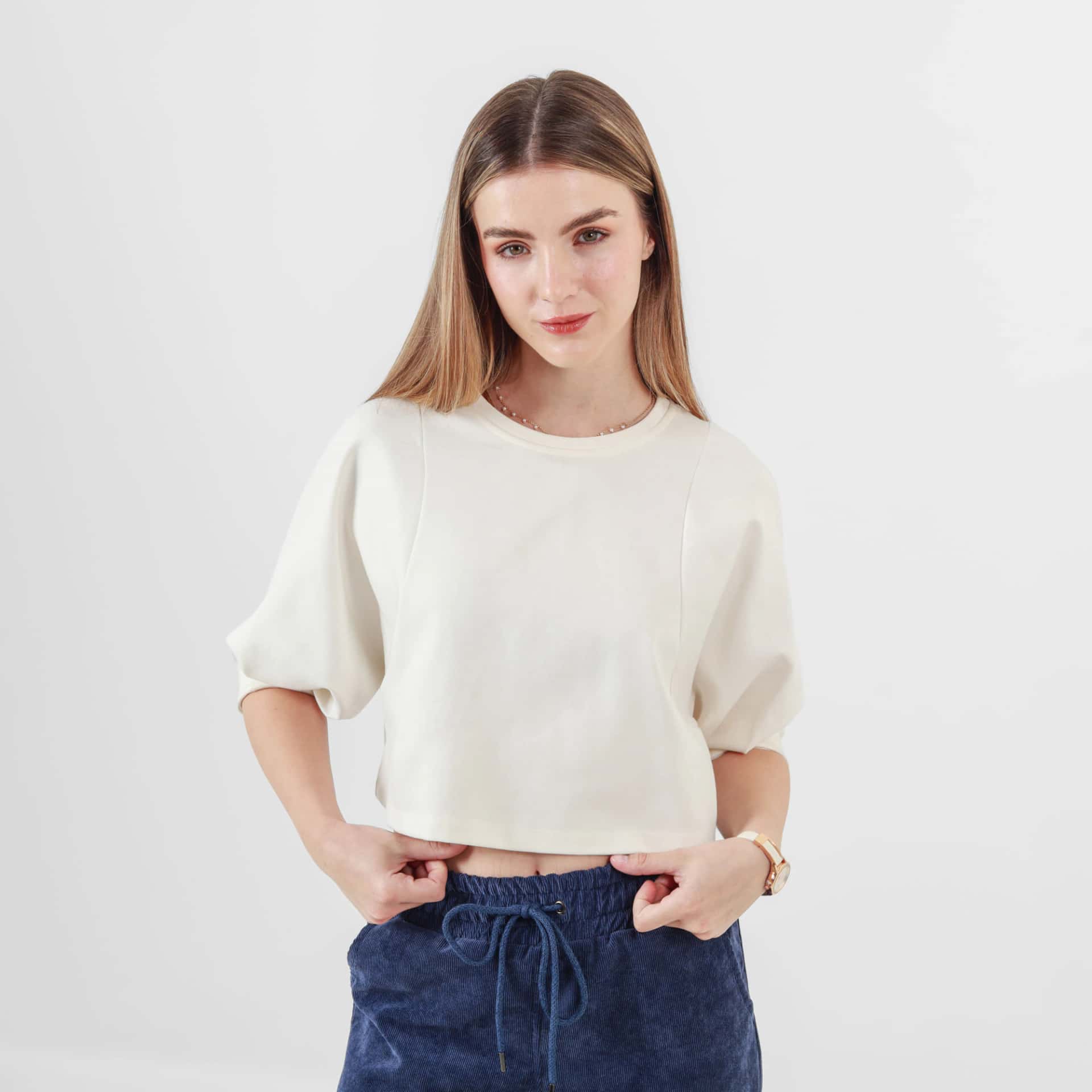 Camiseta Crop Manga 3Cuartos