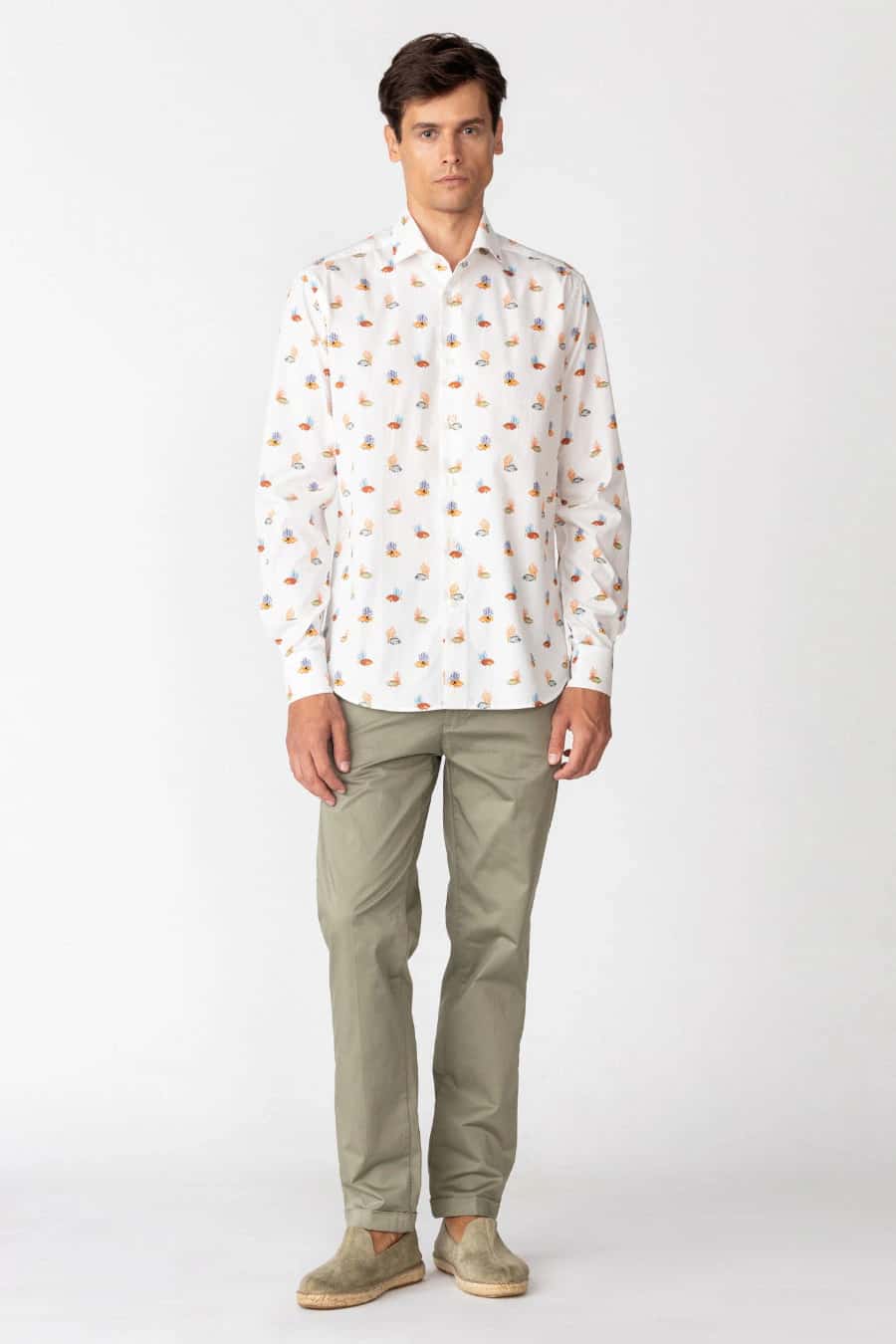 Men's cotton shirt white vanicoro