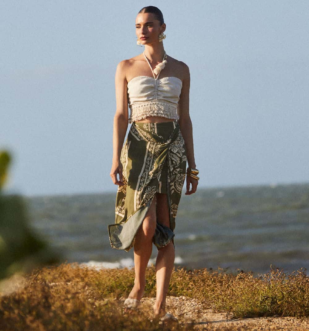 Falda midi wrap