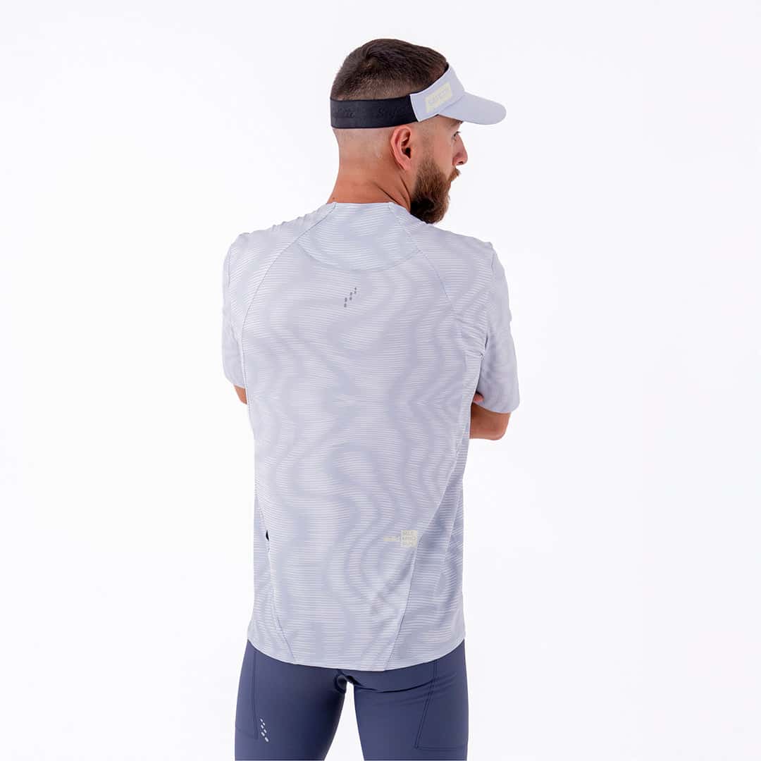 CAMISETA RUNNING MANGA CORTA PRO 405 GRIS CLARO PARA HOMBRE - miniatura 2
