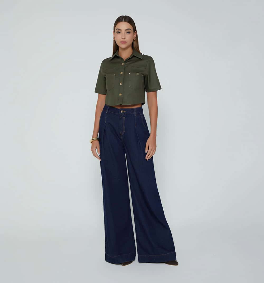 Blusa boxy manga corta