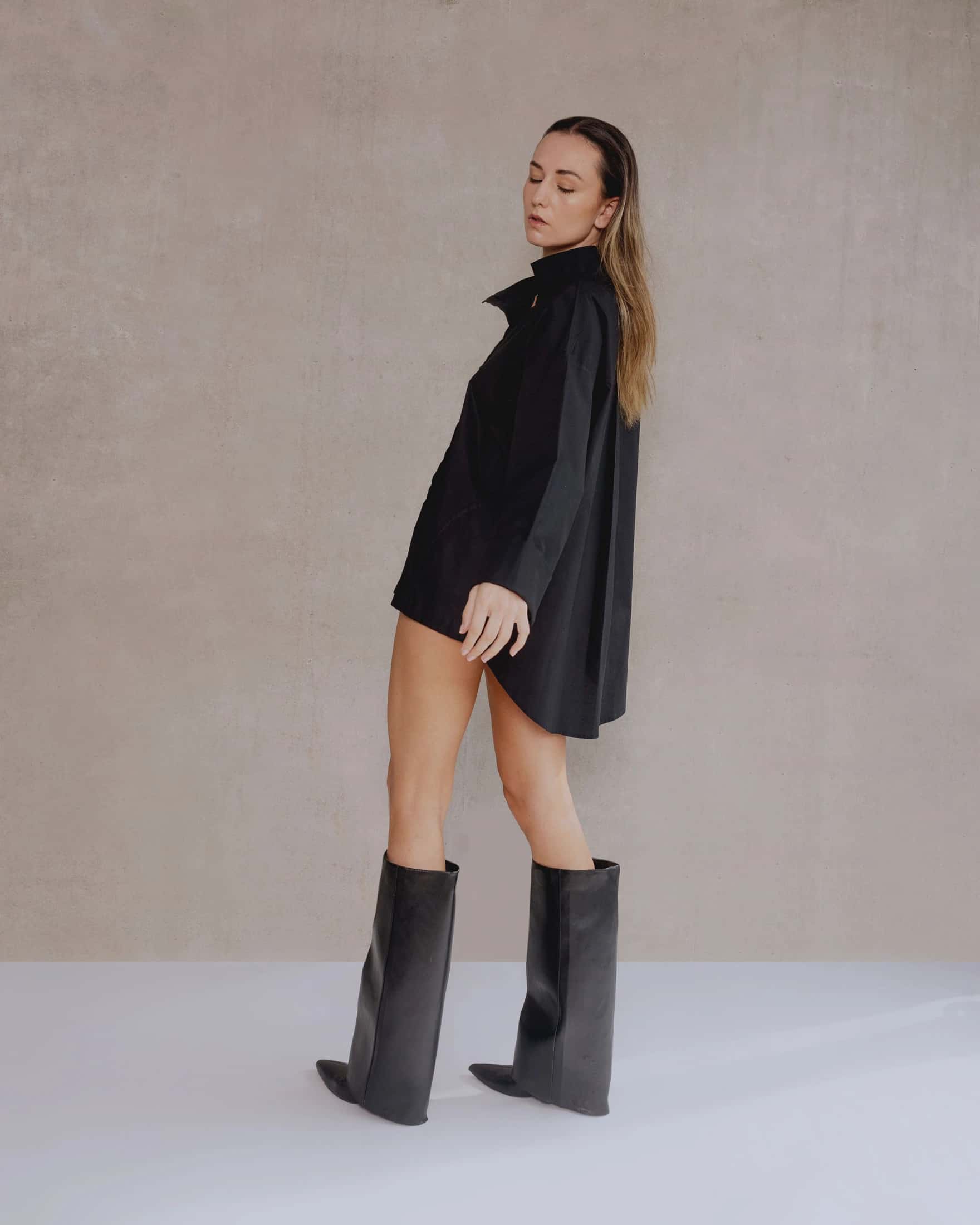 Asymmetric Black Shirt