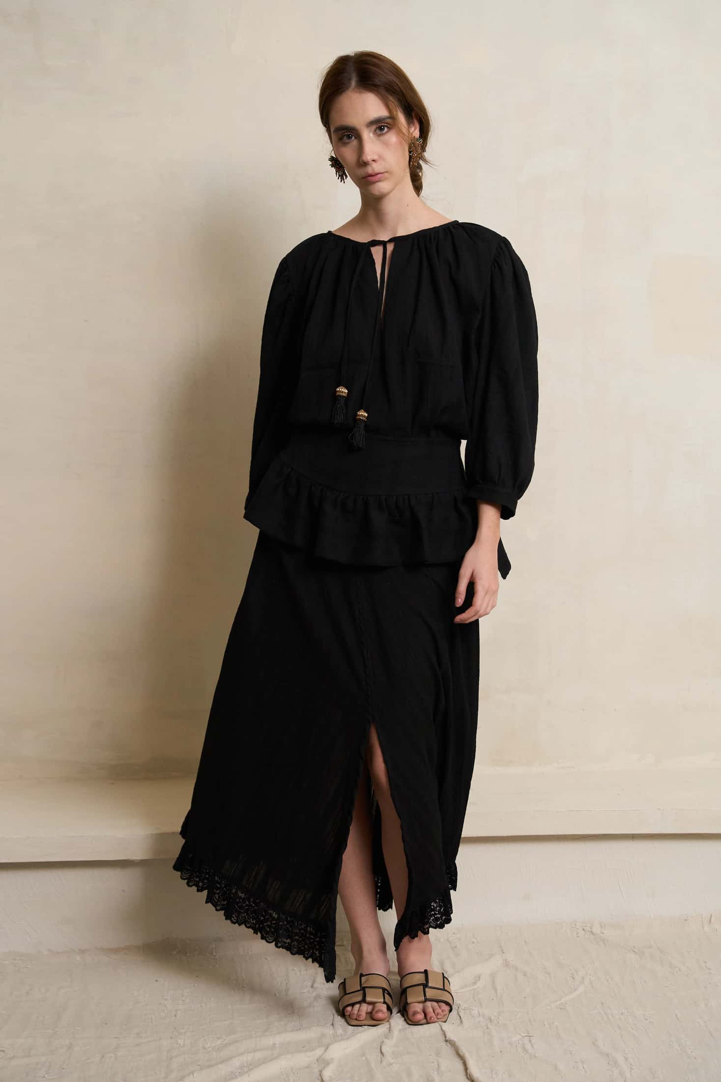 Falda Boho Negro