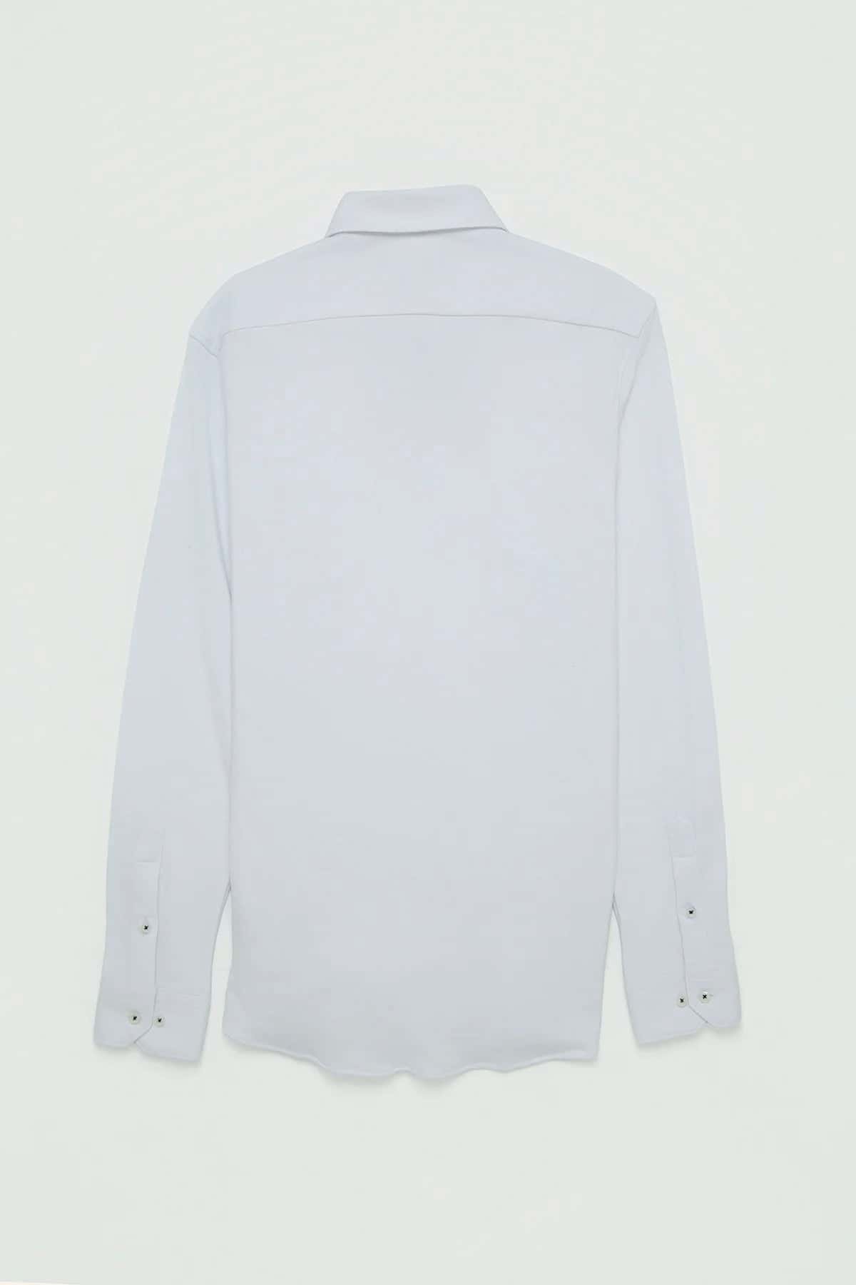 Camisa Piqué Botón Contraste Algodón Blanco - miniatura 4