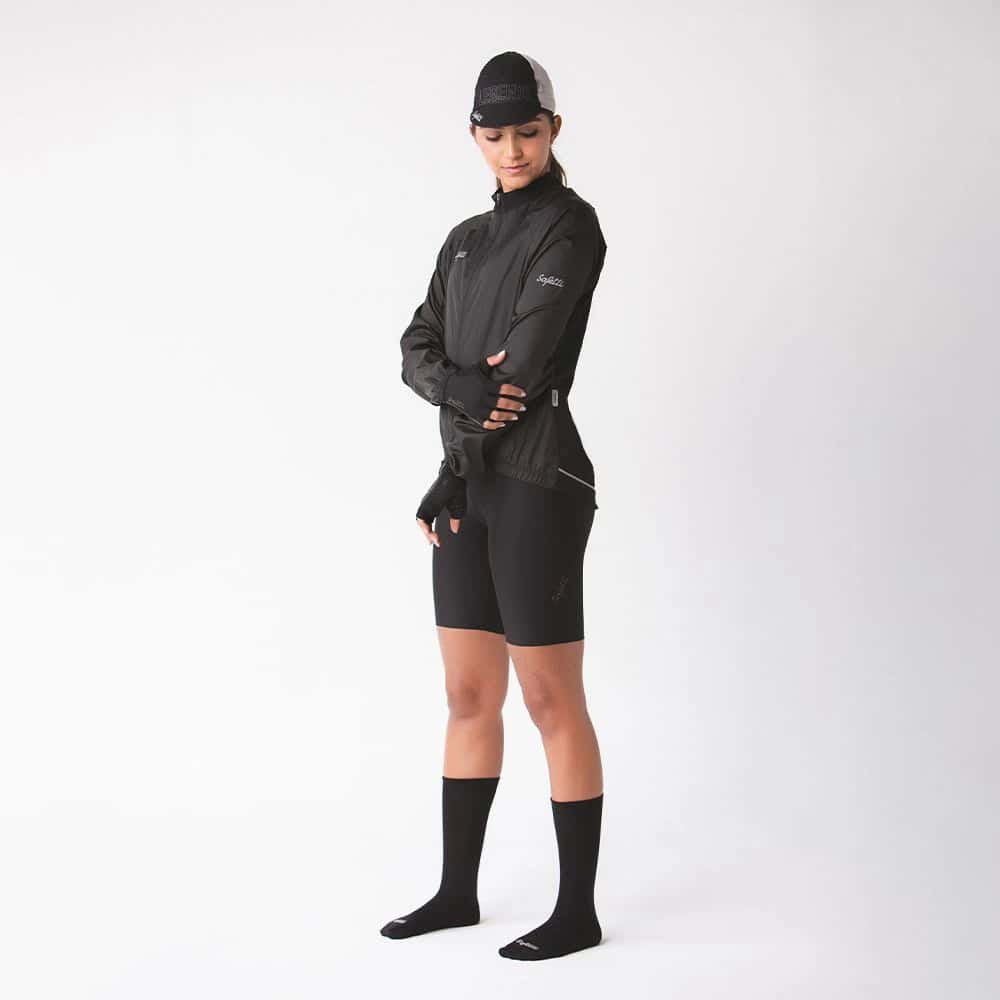 CHAQUETA CICLISMO AQUALITE NERO PARA MUJER - miniatura 1