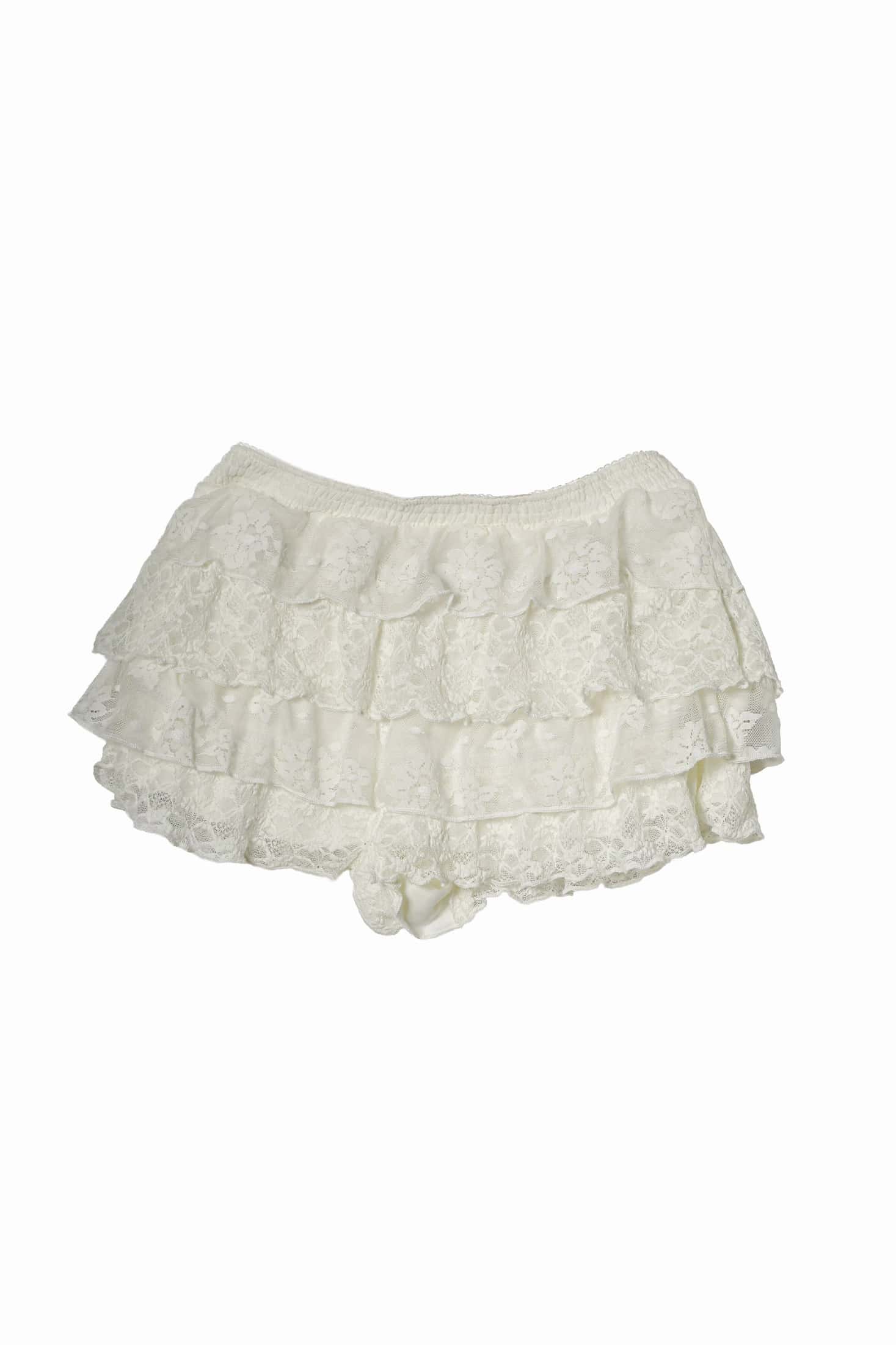 MINI LACE SKIRT, BEIGE