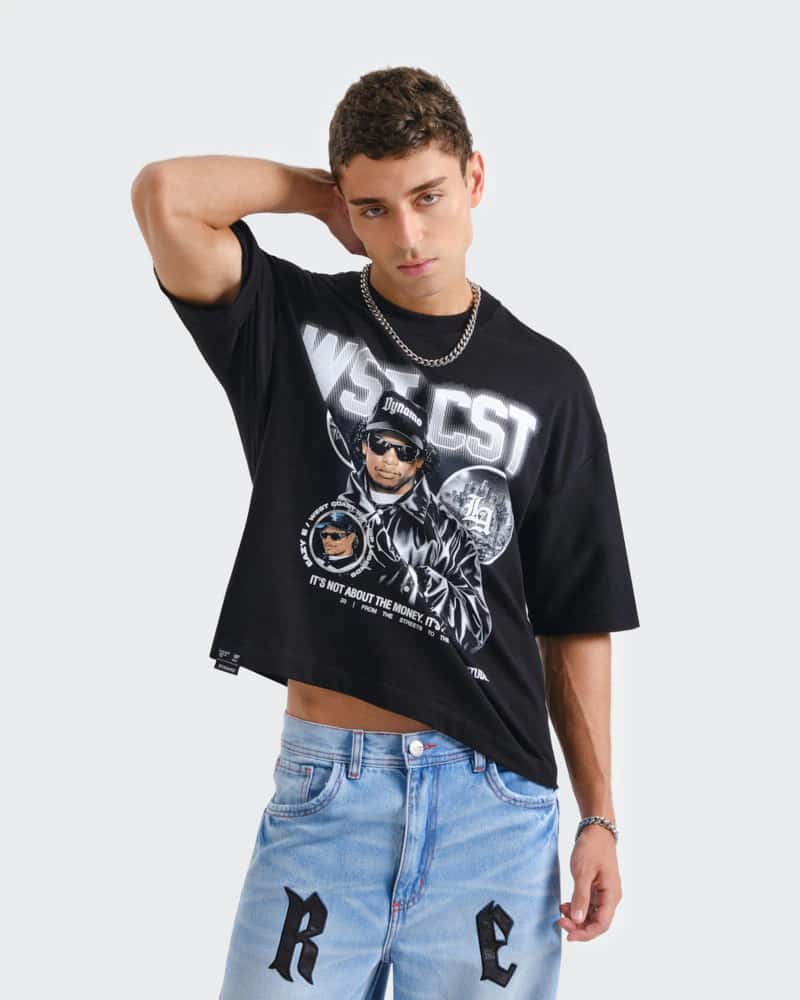 Camiseta Negra Boxy Eazy - miniatura 4