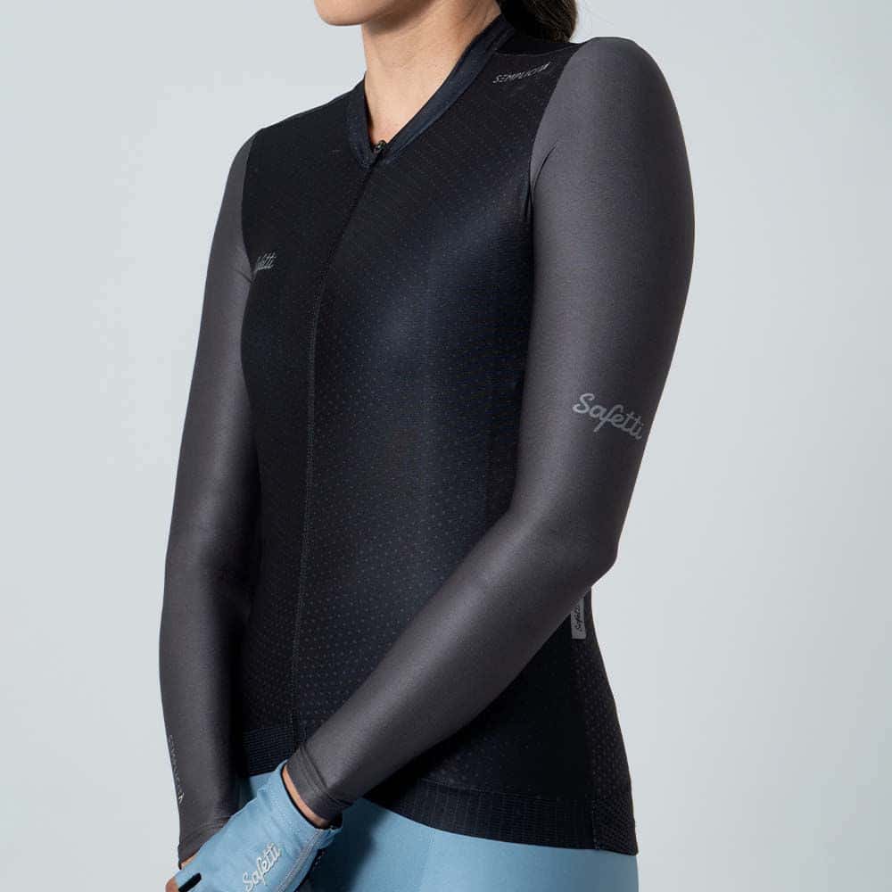 CAMISA CICLISMO MANGA LARGA NERO PARA MUJER - miniatura 7