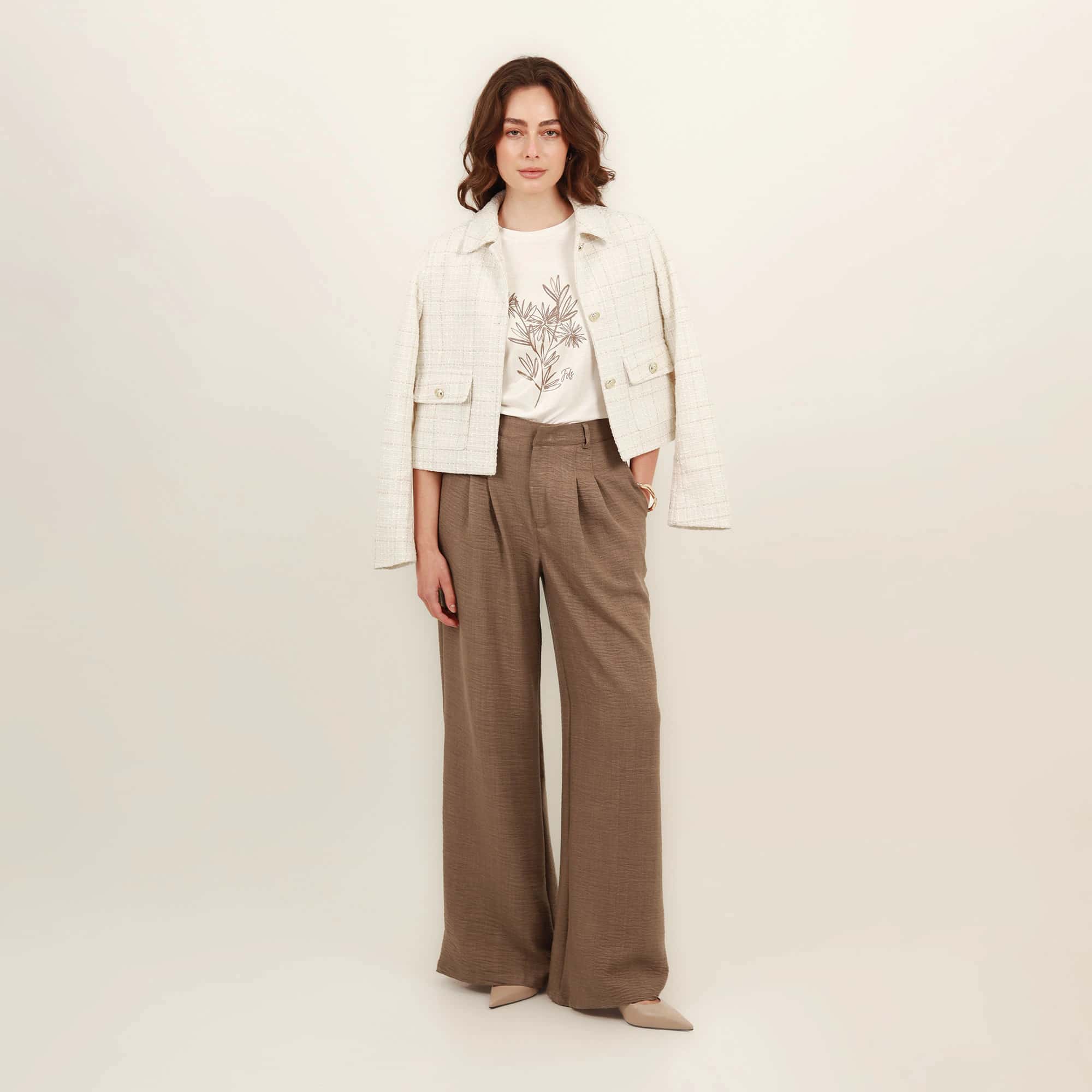 Pantalón palazzo bota flare con prenses