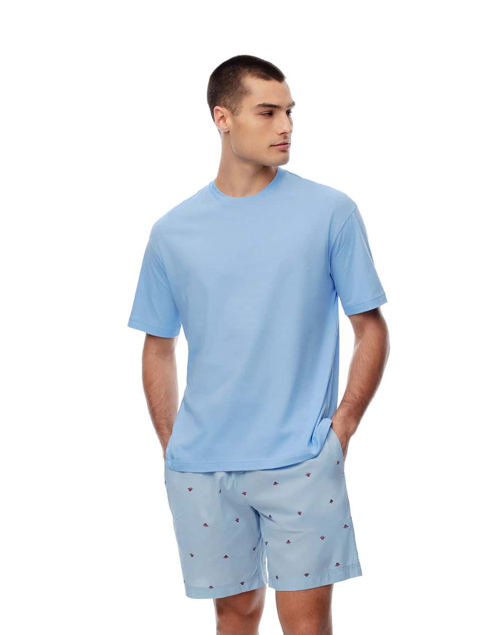 Camiseta relax algodón negra hombre