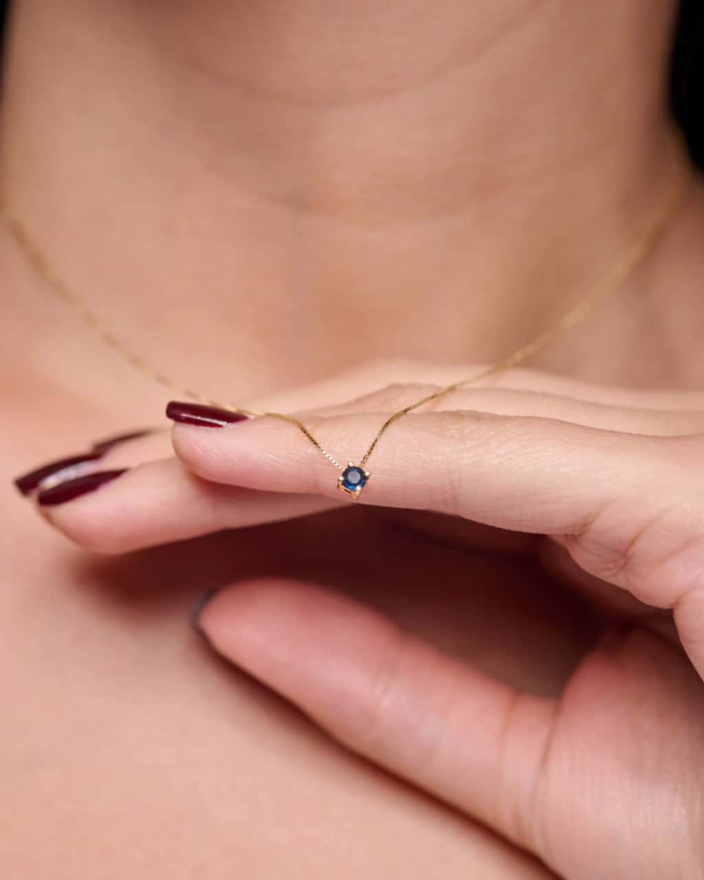 Cadena Punto de Luz Zafiro Oro 18k