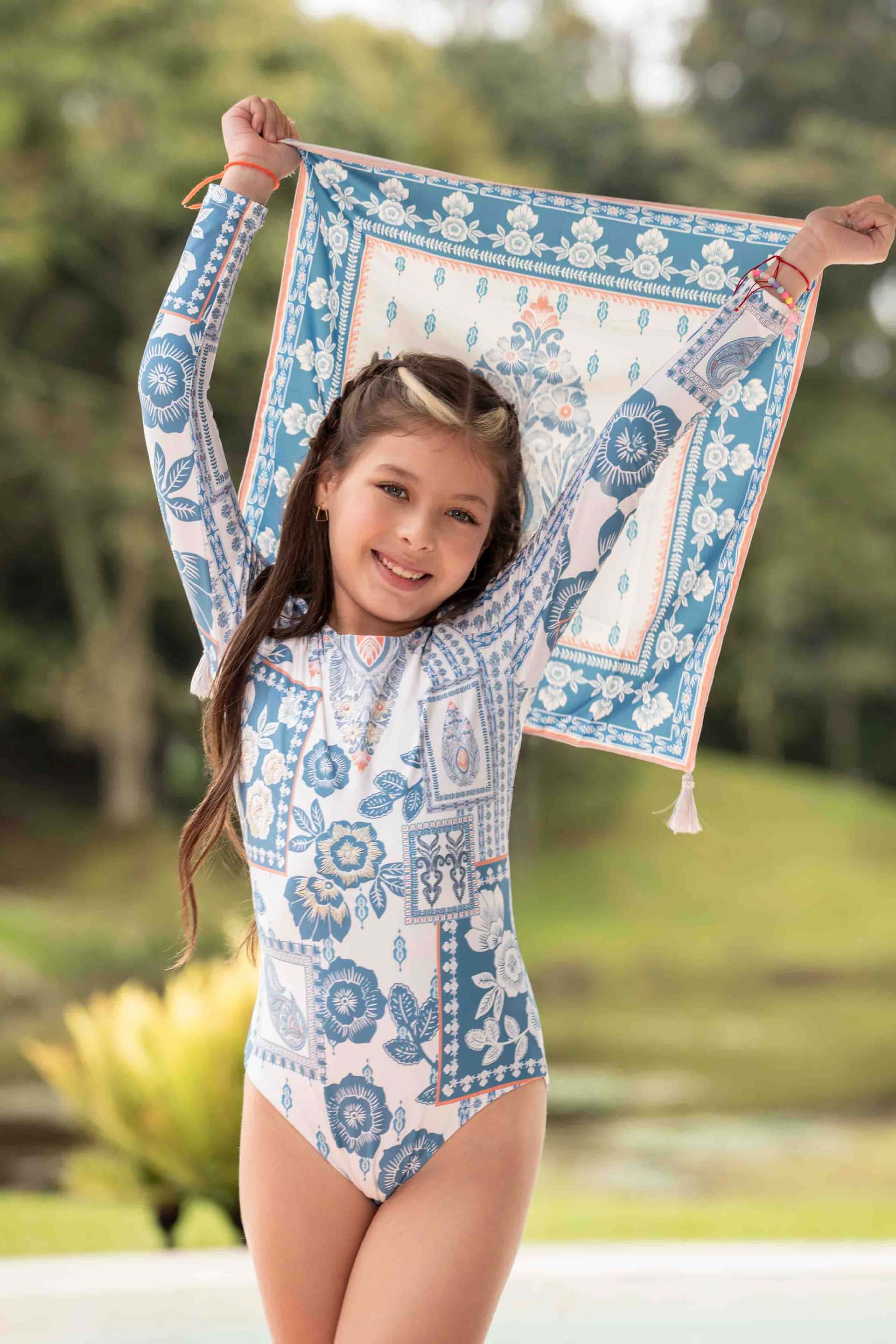 Entero Manga Larga Niña Savira Azul