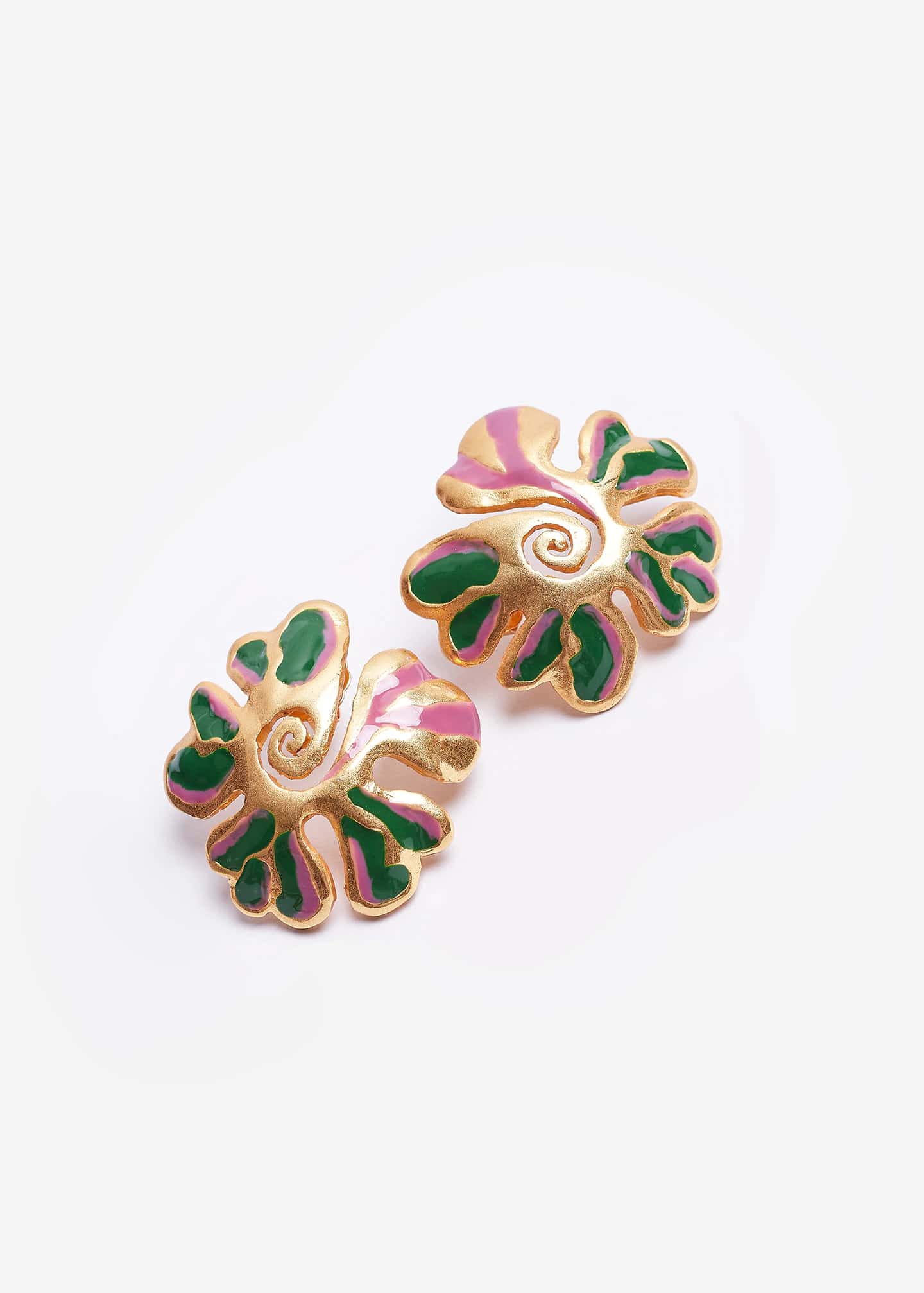 Aretes Aurora Espiral Verde