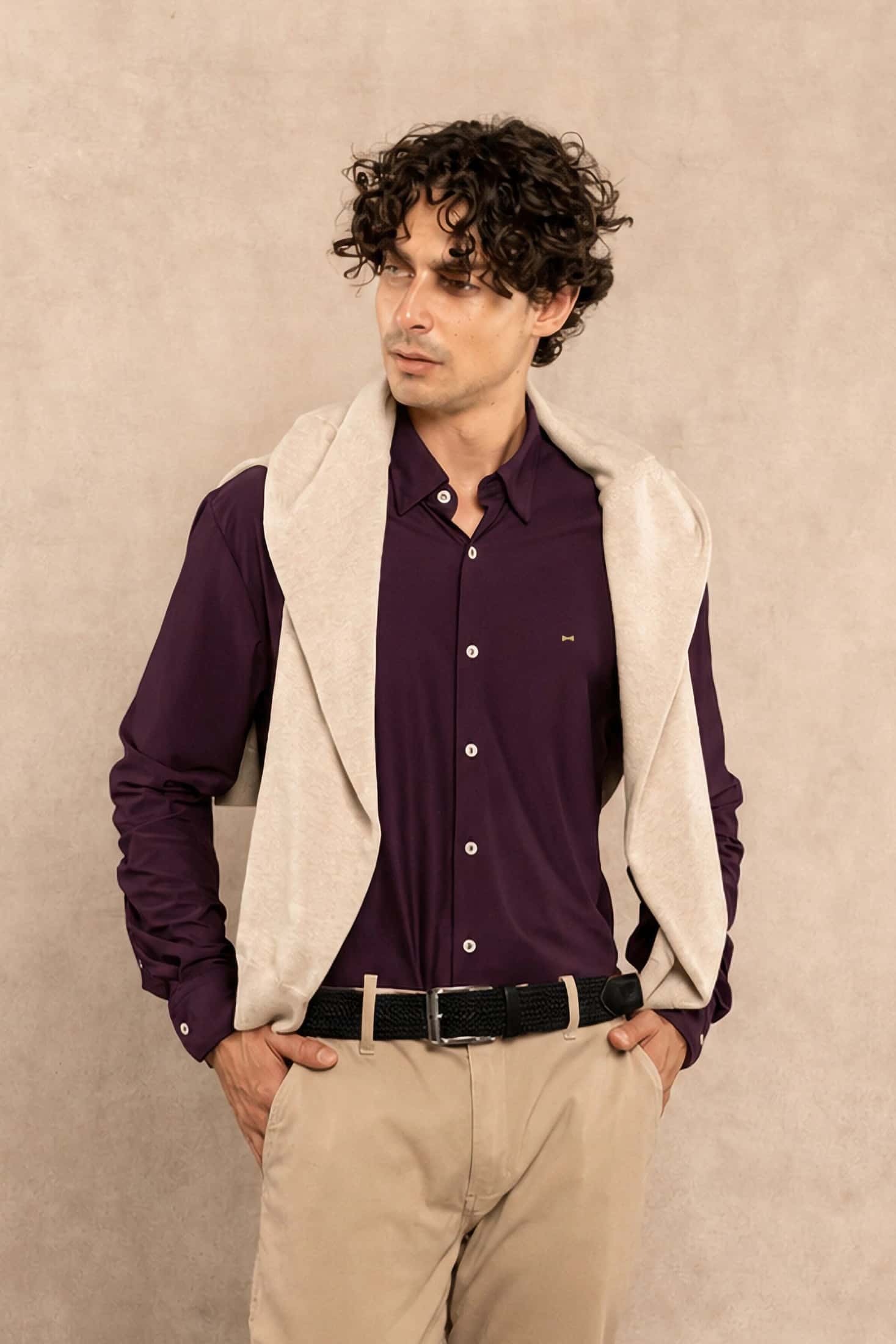 Camisa Performance Oxford Blackberry