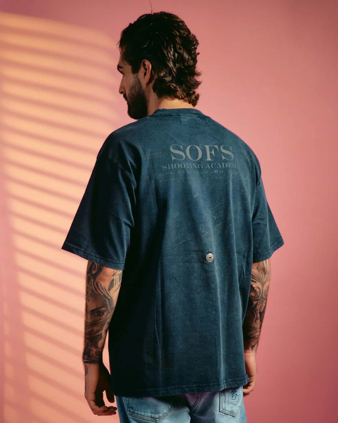 SOFS ACADEMY OVERSIZED T-SHIRT — WASHED BLUE - miniatura 2
