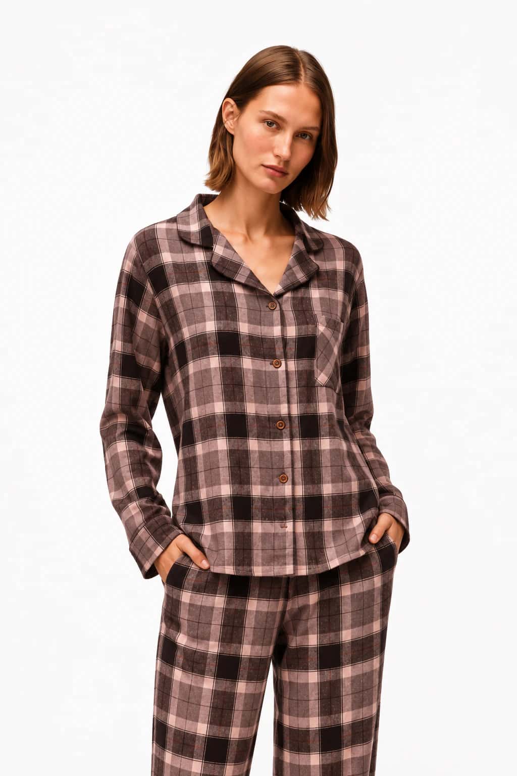 Set Pantalon Amsterdam Taupe Plaid - miniatura 1