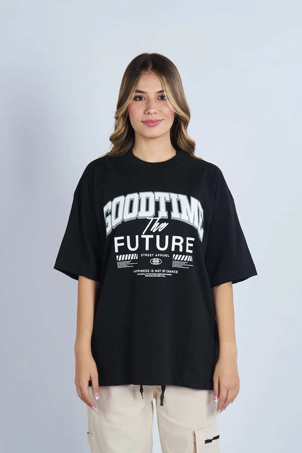 Camiseta oversize estampado Good Time Negro | DROP 03 |