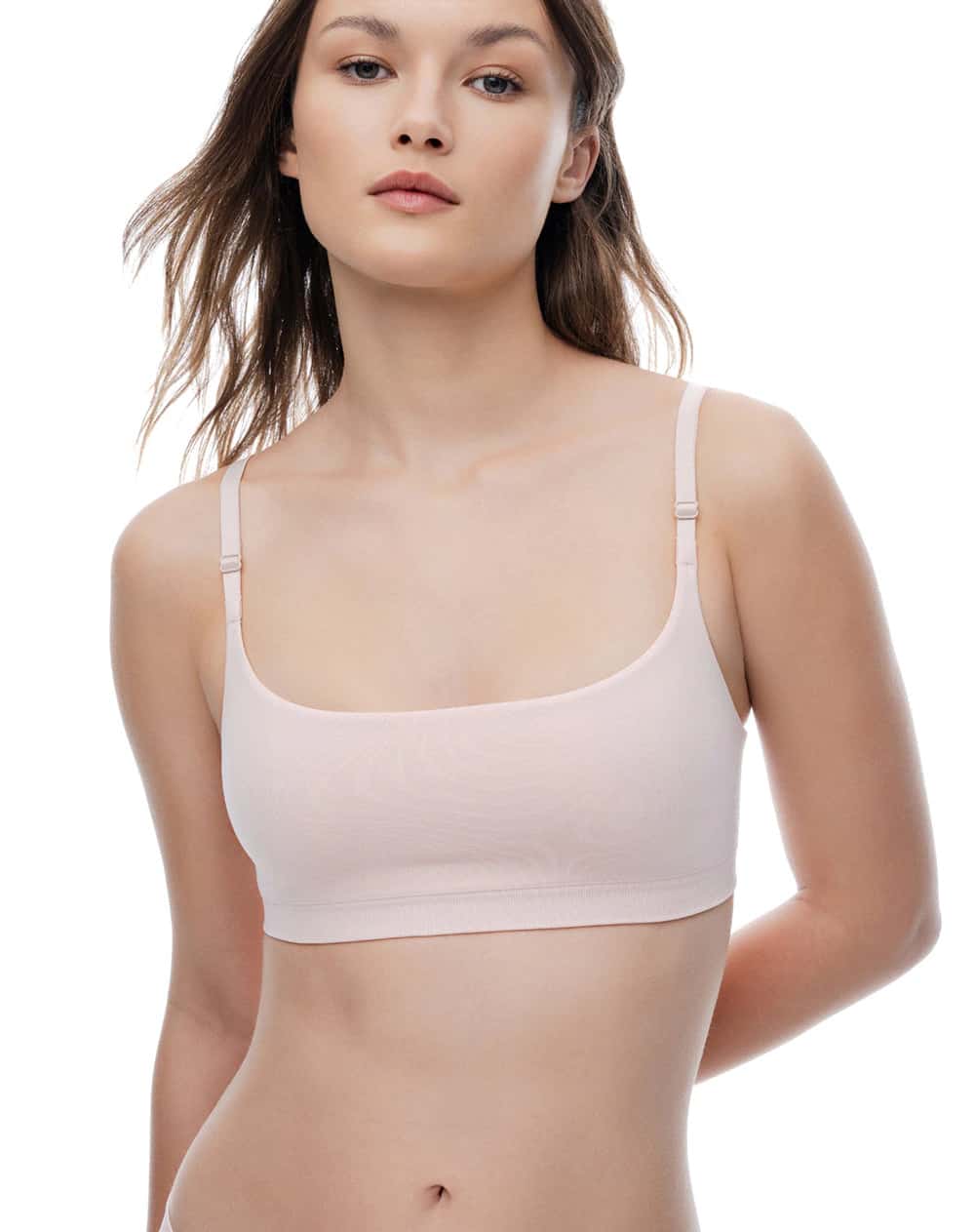 Top soporte medio seamless palo rosa mujer