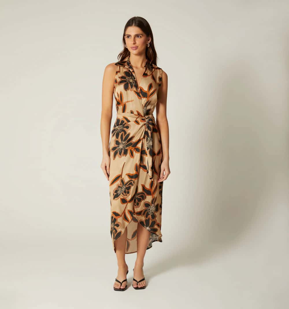 Vestido largo midi manga sisa