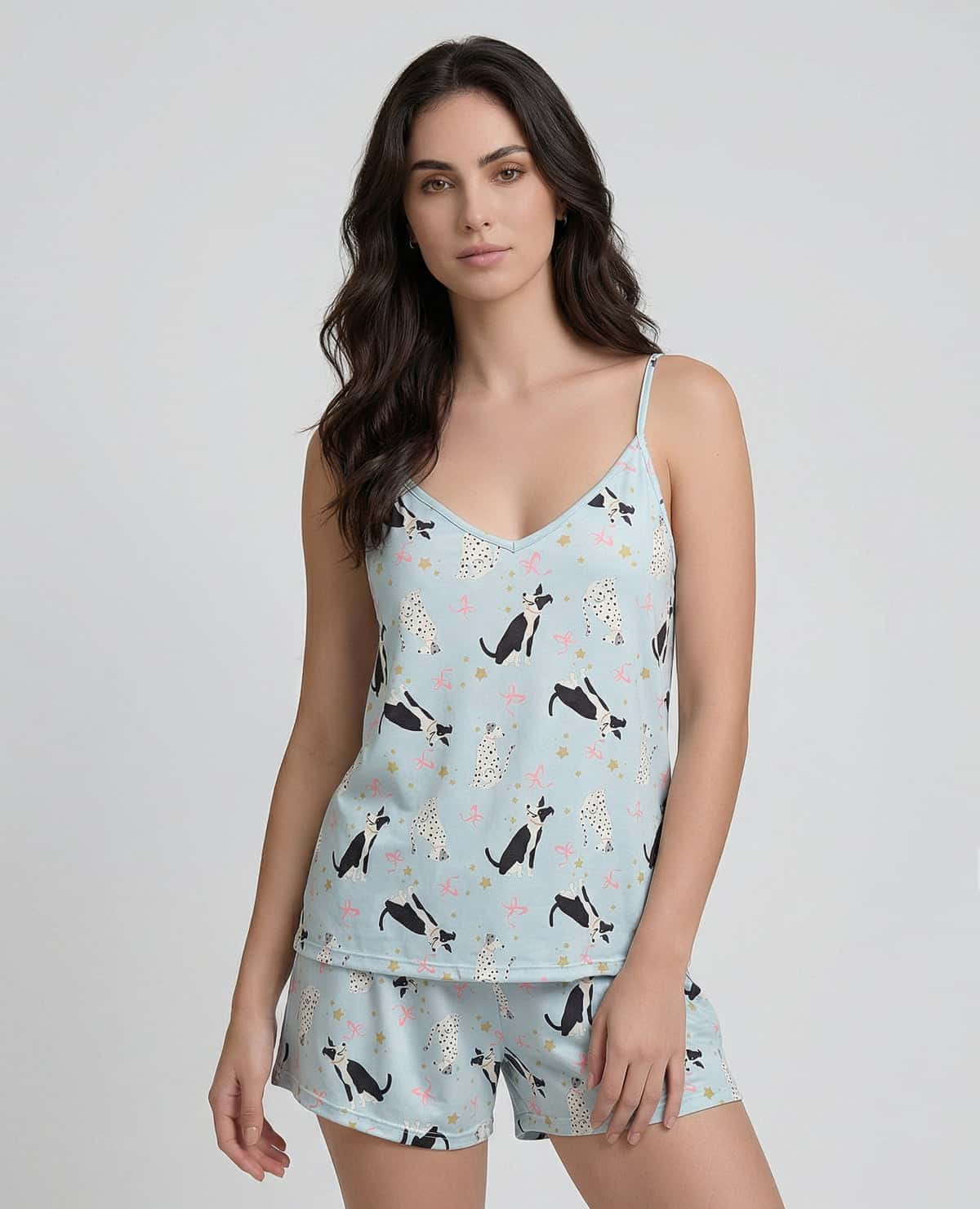 Pijama de Short | Blusa escote en V | Tiras ajustables