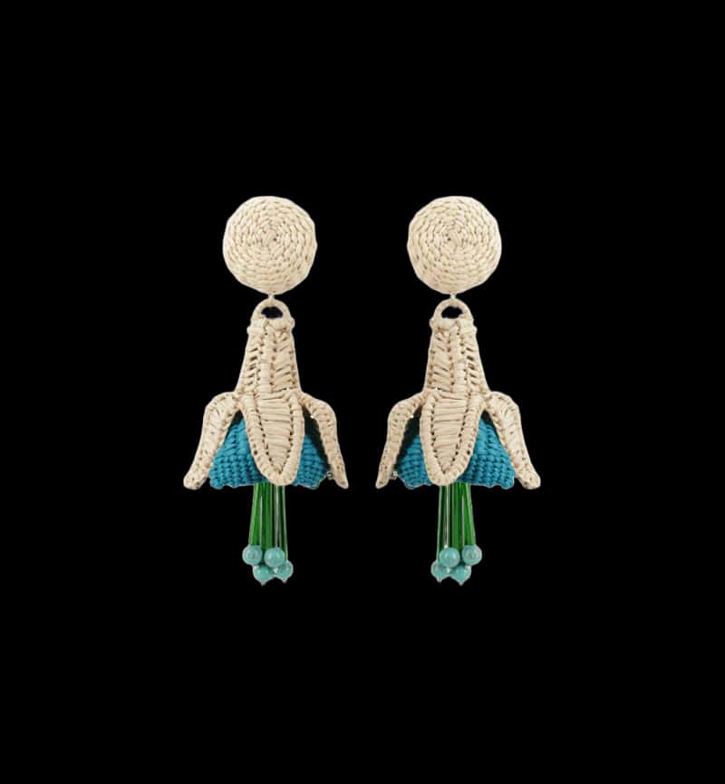 Aretes Fuchsia Azul
