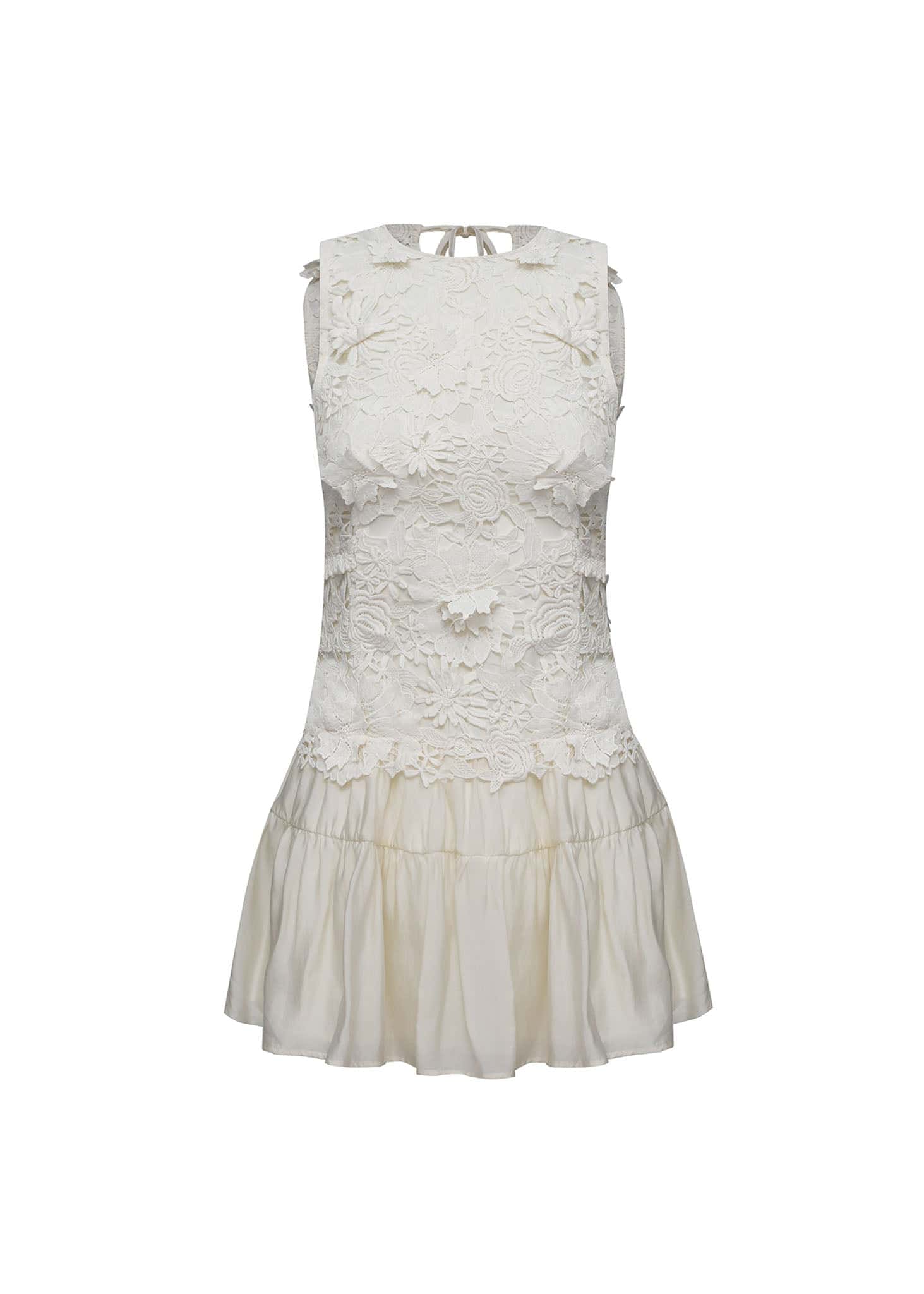 Vestido mini con encaje floral