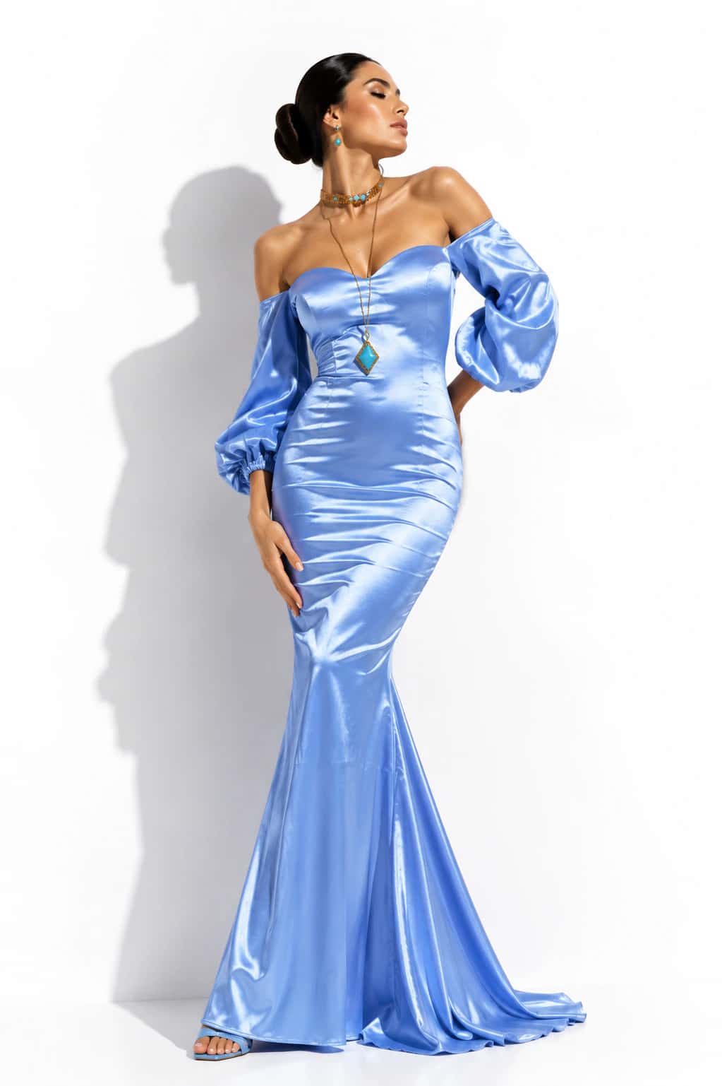 Vestido Laureana Azul - miniatura 1