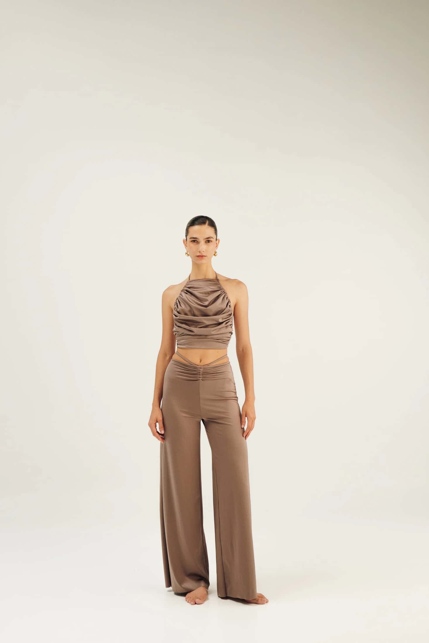 TOP MAR DE LEVA - SILK TIE TAUPE
