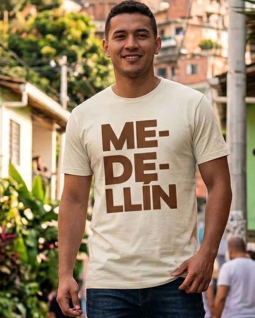 Camiseta Medellín Beige Café