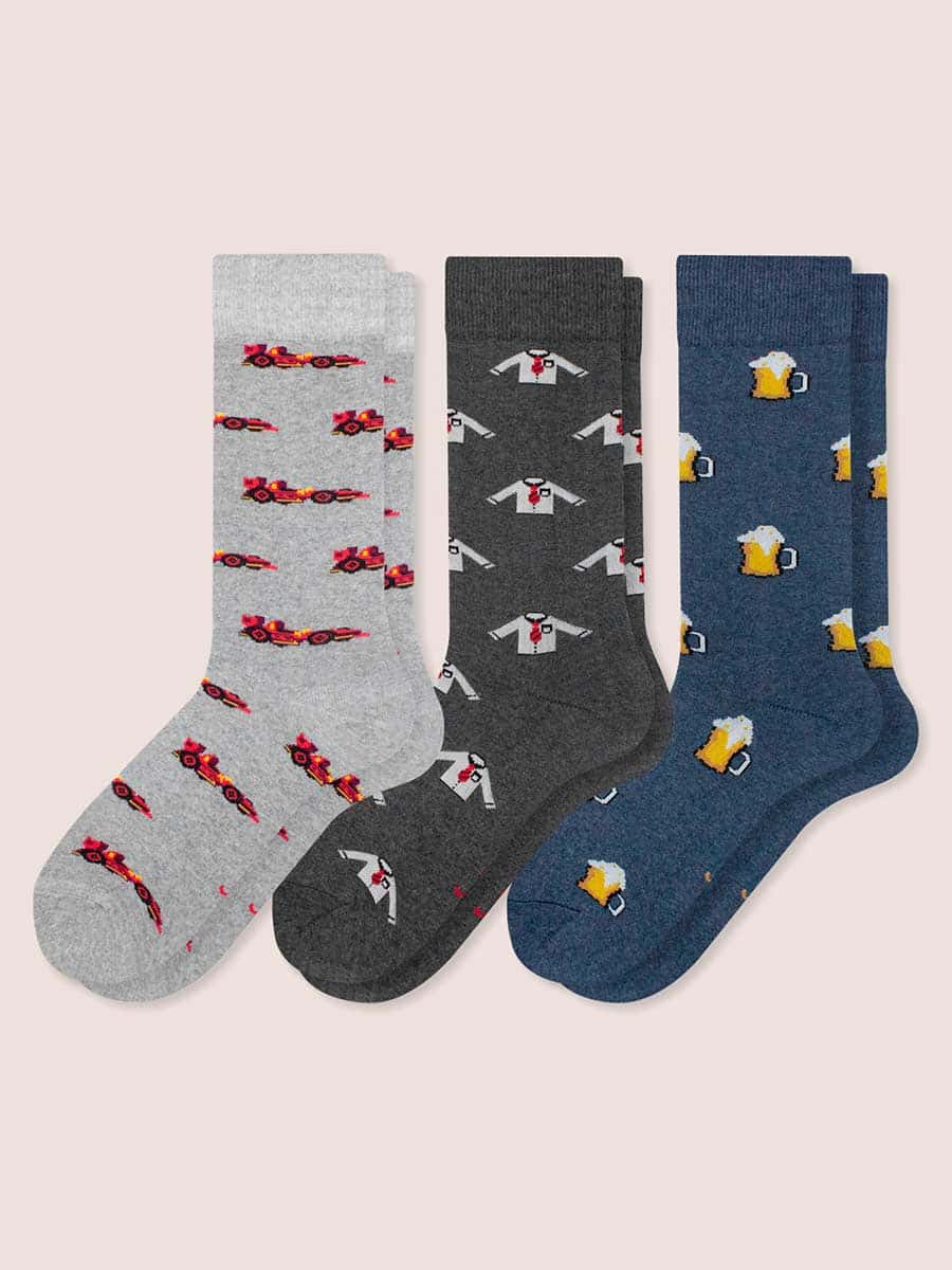 Media Casual Para Hombre Estampada