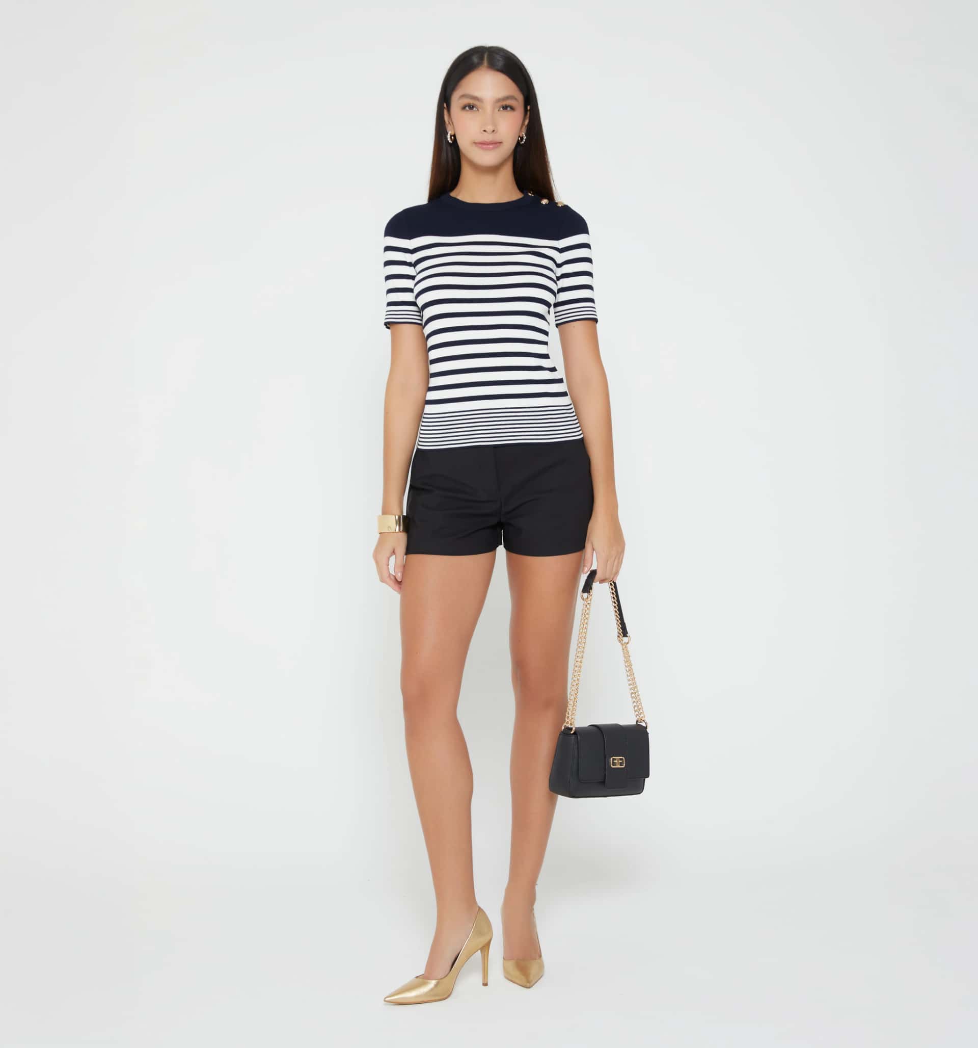 Blusa manga corta a rayas