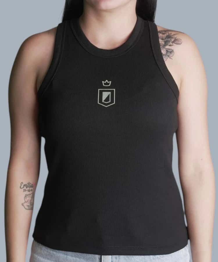 TANK TOP NEGRO ESCUDO AN MUJER