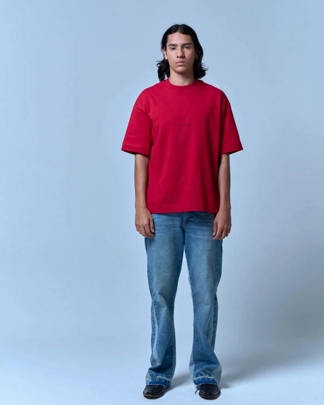 CENTER LOGO RED BOXY T-SHIRT - miniatura 5