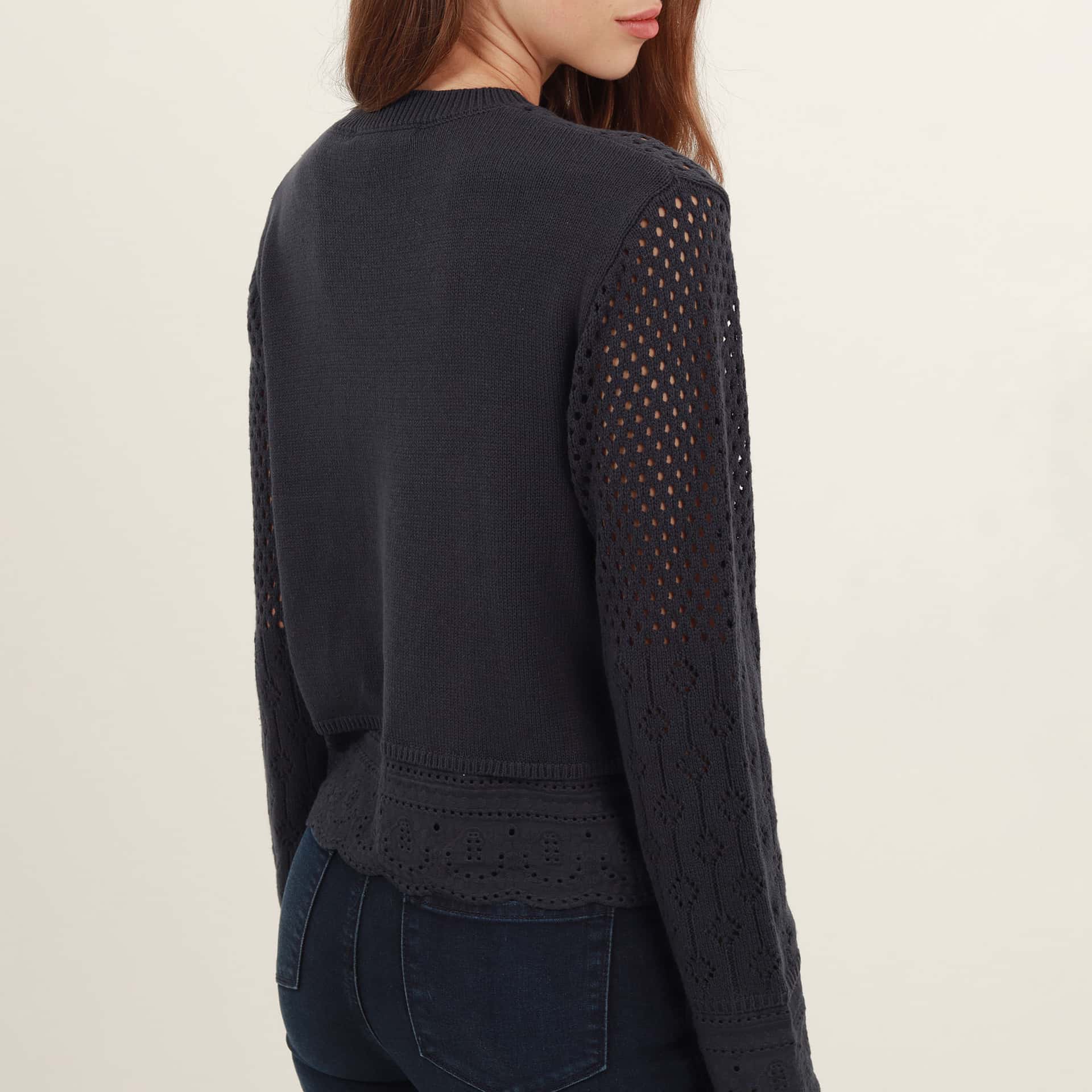 Sweater con ojalillo manga larga - miniatura 11