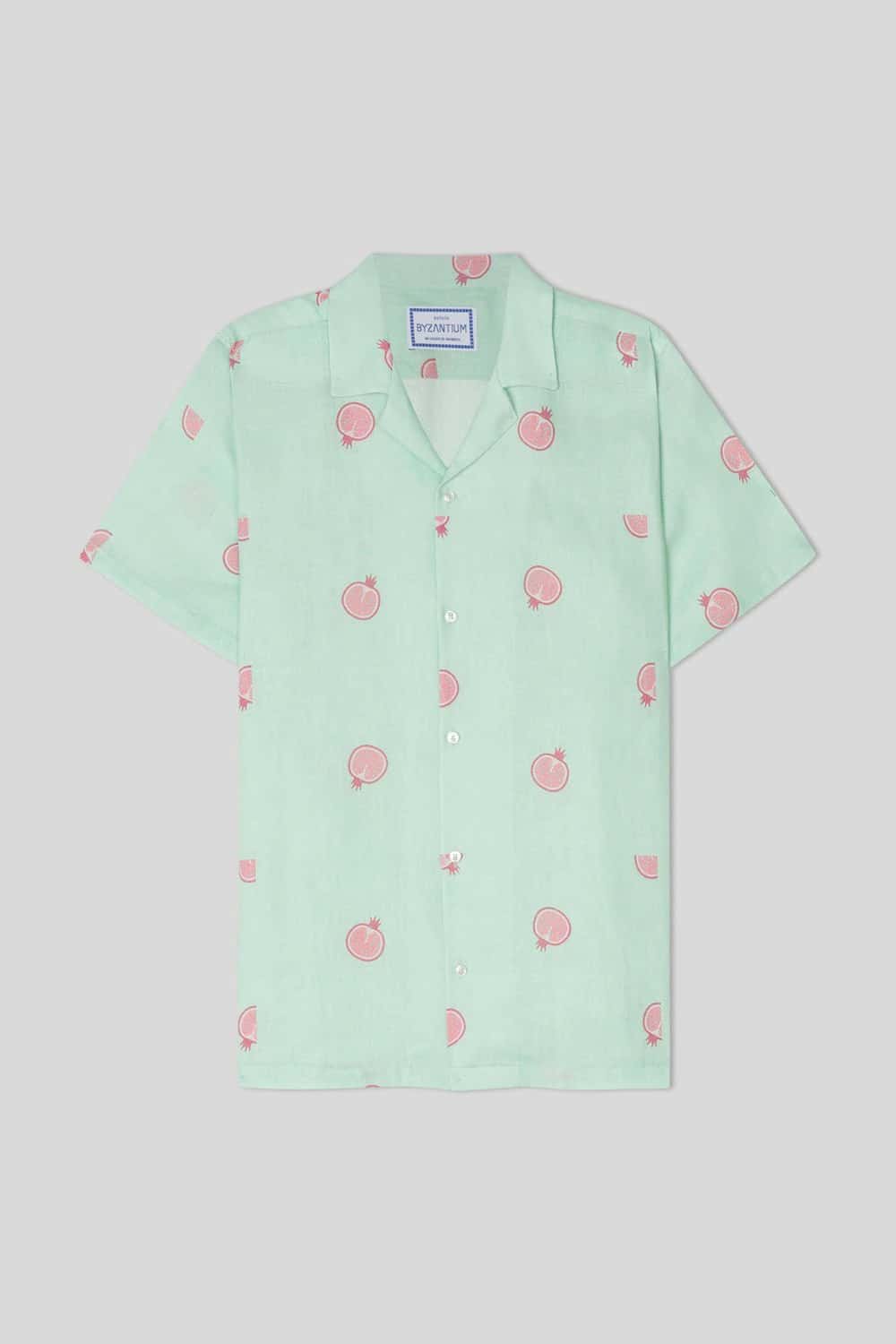 Men's bastión linen shirt turquoise