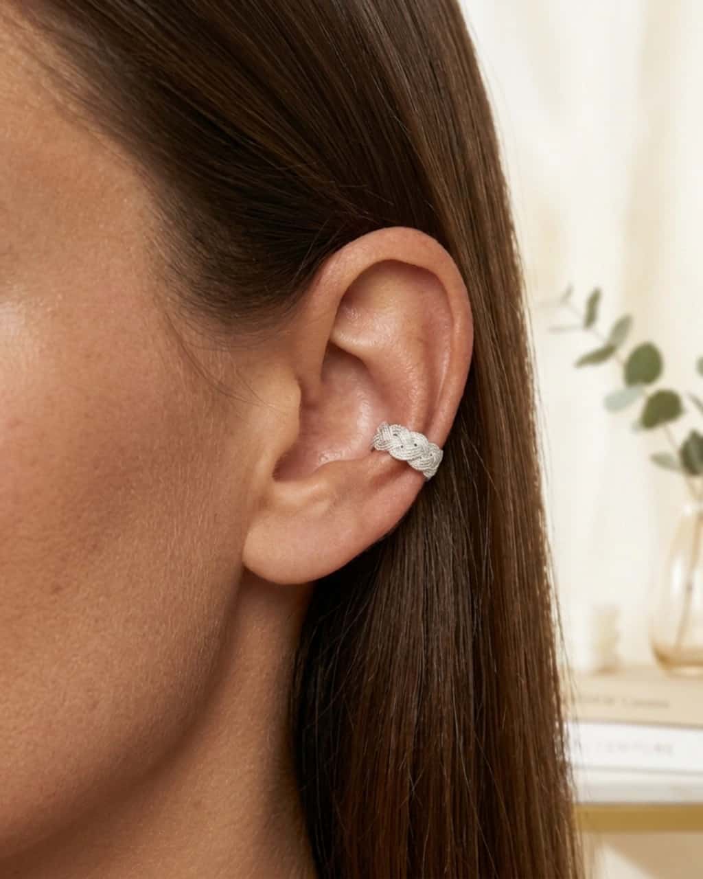 Earcuff Trenza en Plata Ley 950