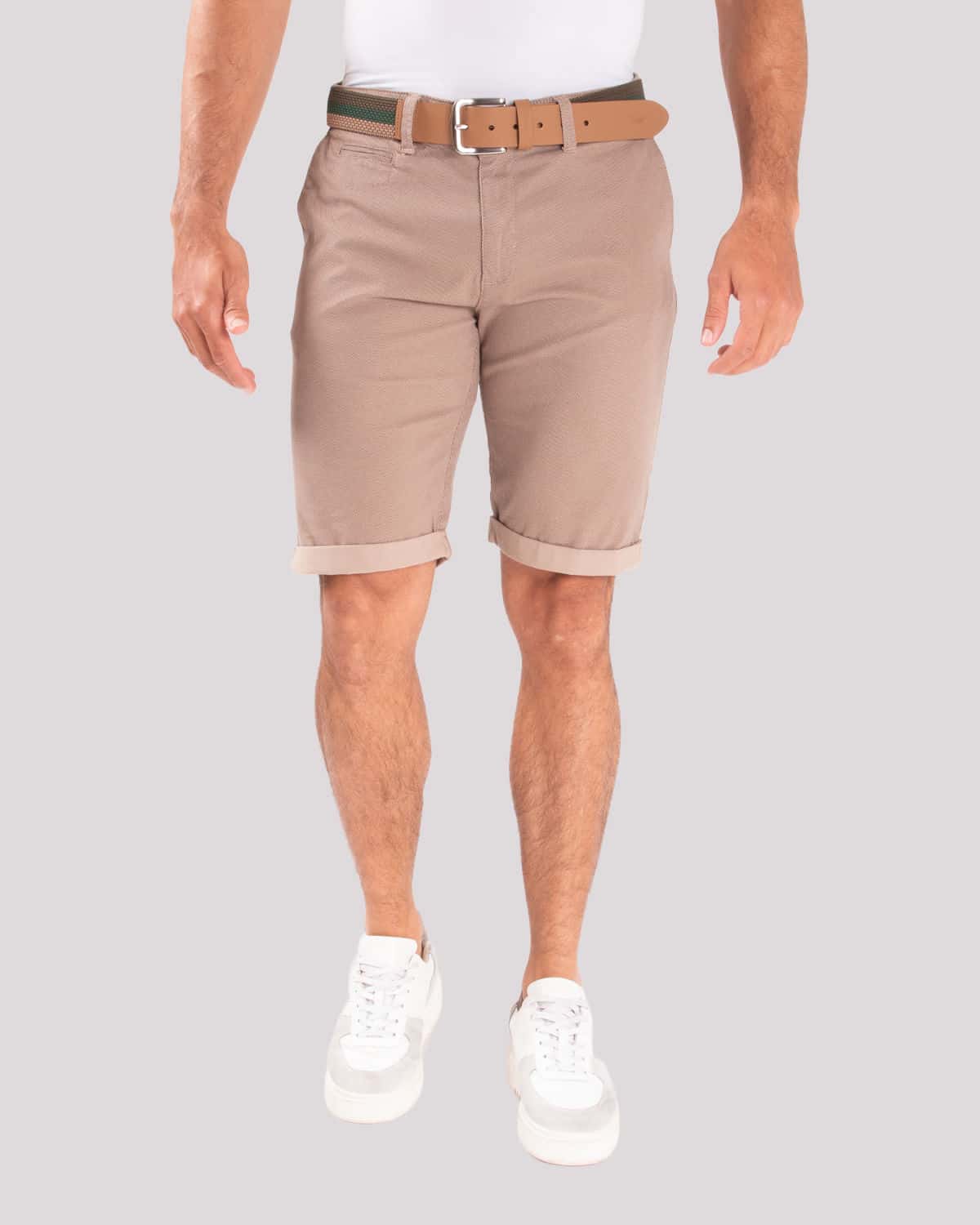 Bermuda slim caqui para hombre