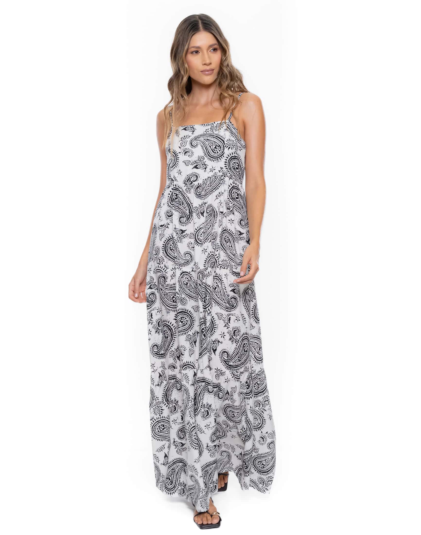 Maxi Vestido De Tiras Estampado