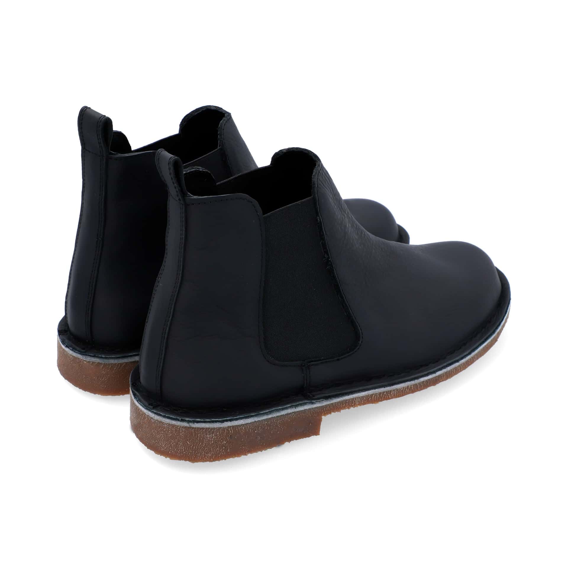 Botas Chelsea Hombre Cuero Abatanado Negro - miniatura 3