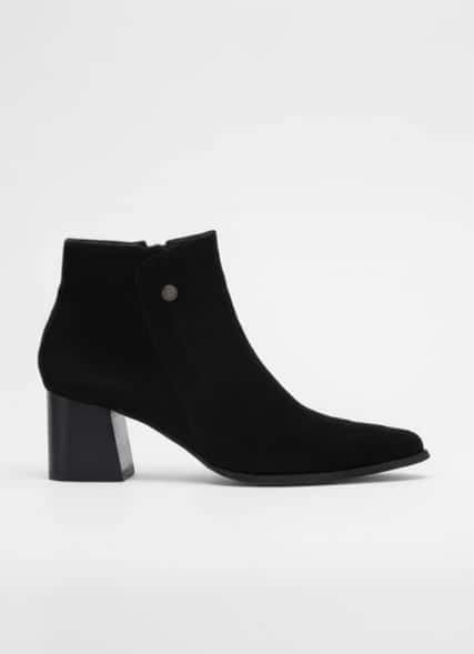Botin Lihana Cuero Ante Negro