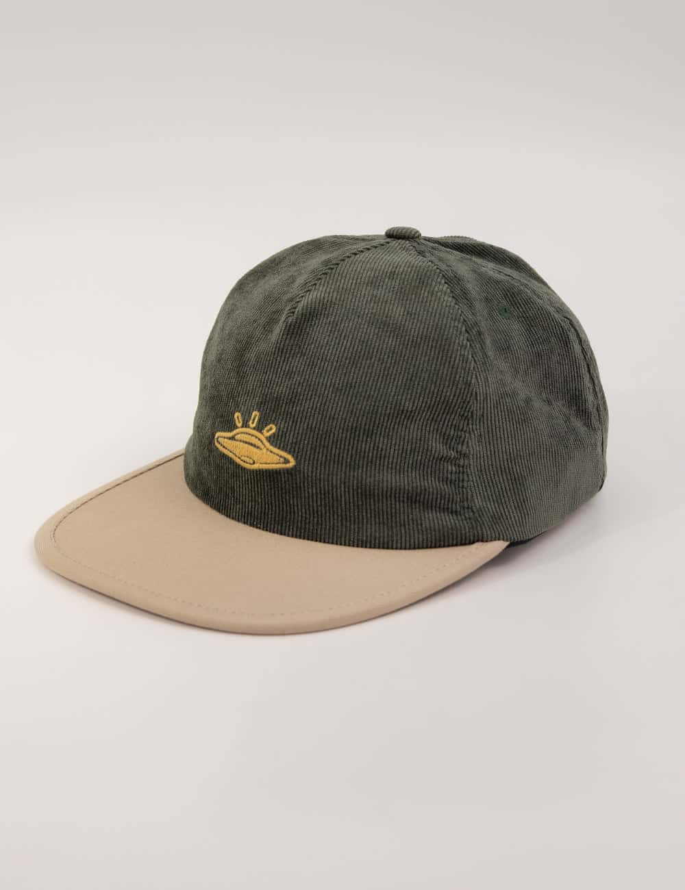 Gorra Desestructurada pana astral verde + beige