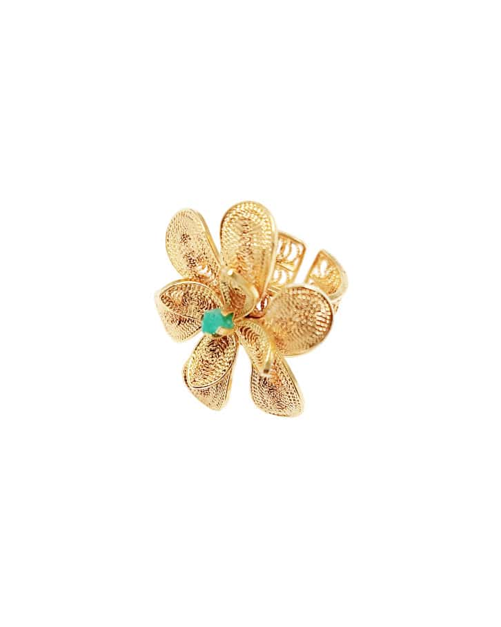 Anillo maxi en filigrana con esmeralda Belen