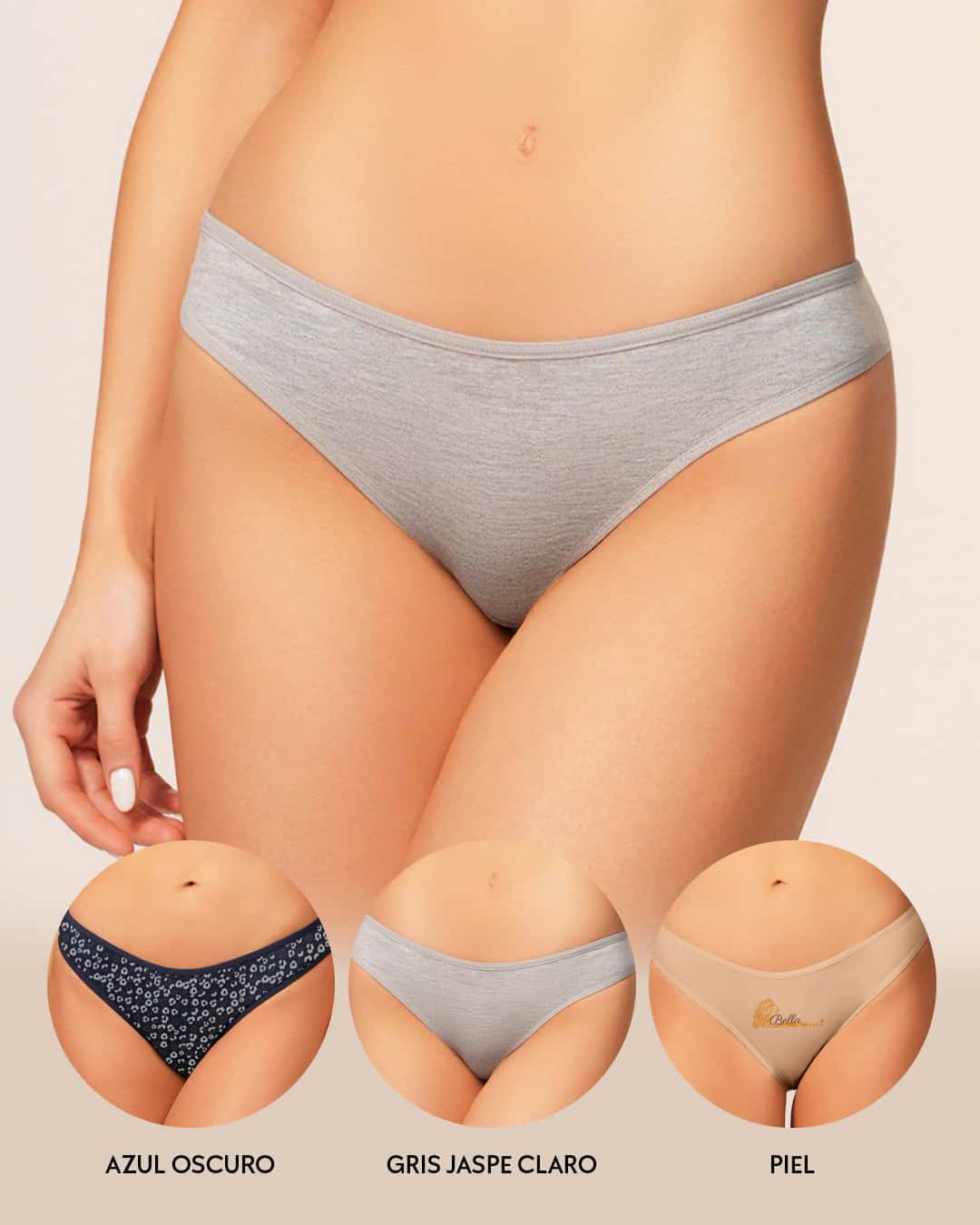 Tanga en Algodón Suave Pack x3 para Mujer Ref. 9103 - miniatura 4