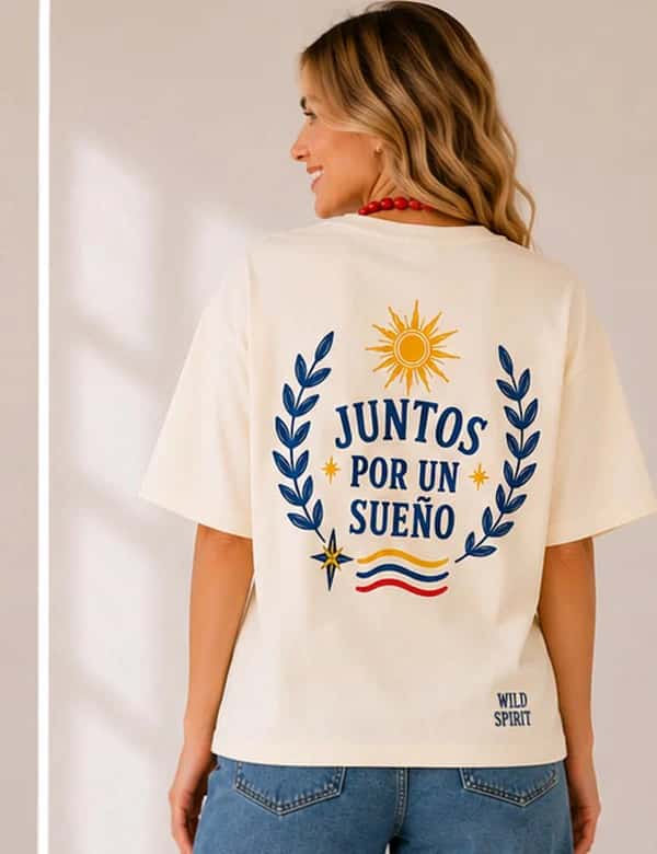 T Shirt Juntos X un sueño Tricolor Marfil