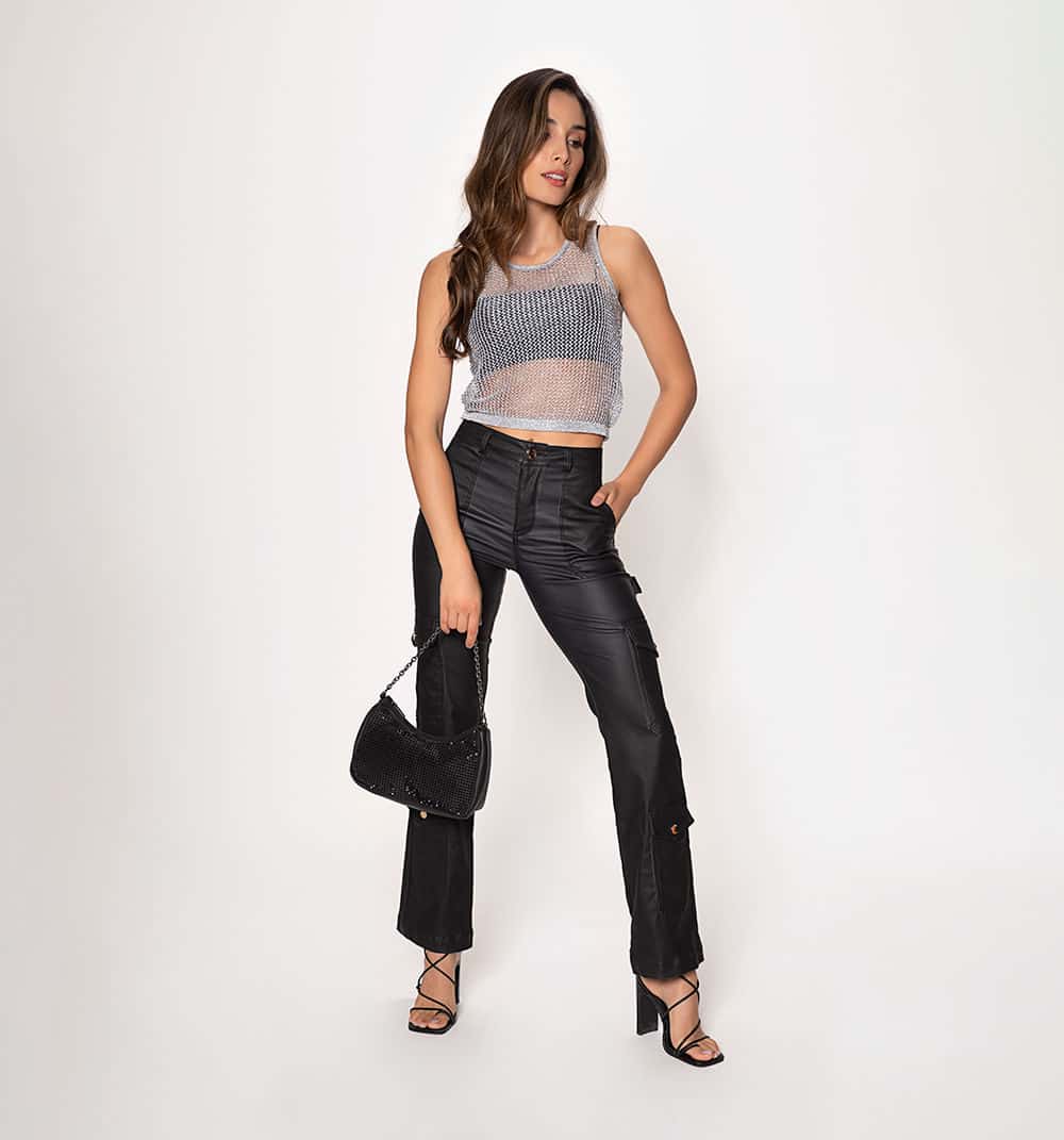 Blusa m/s en malla metalica