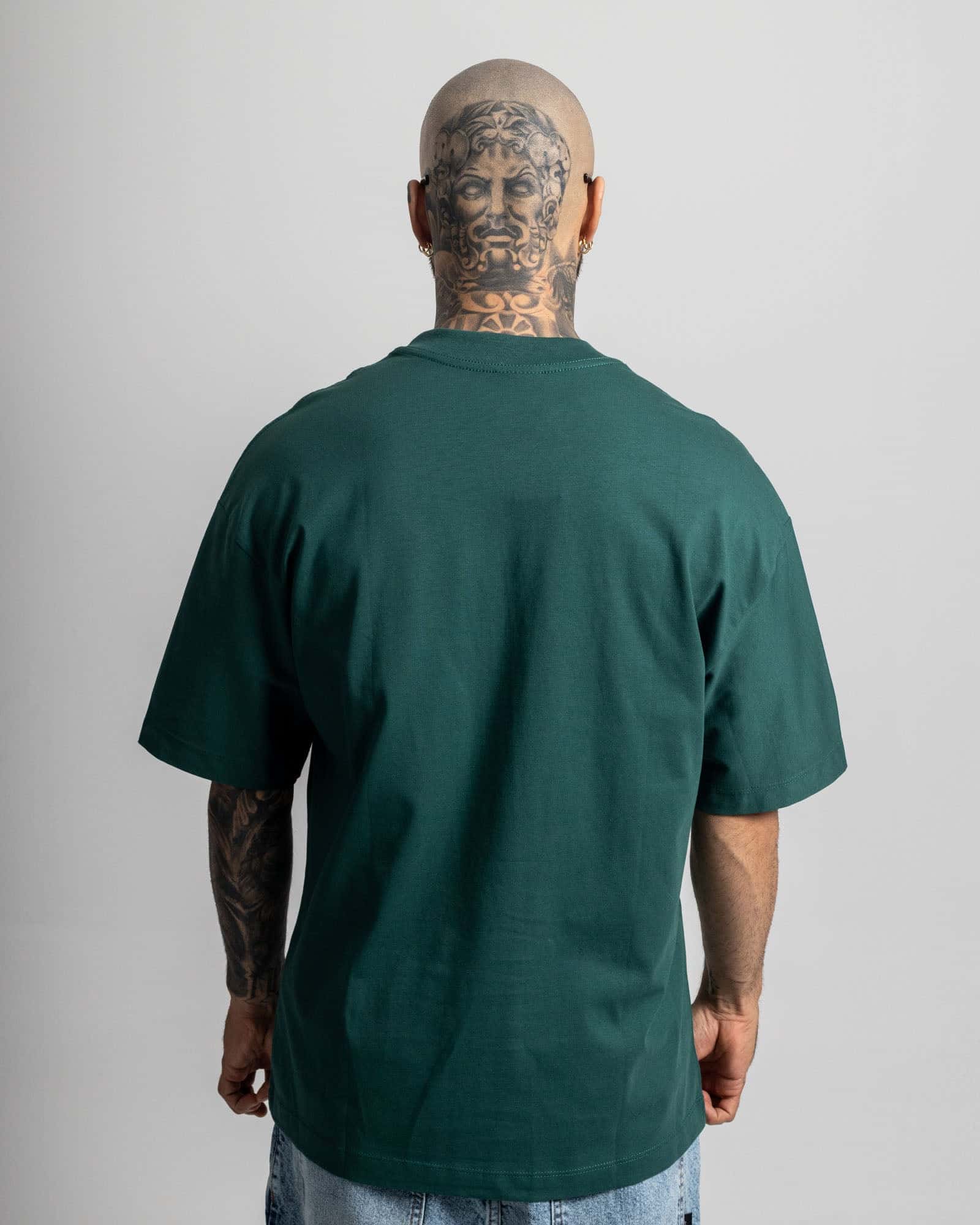Camiseta Oversize Básica Verde Botella - miniatura 2